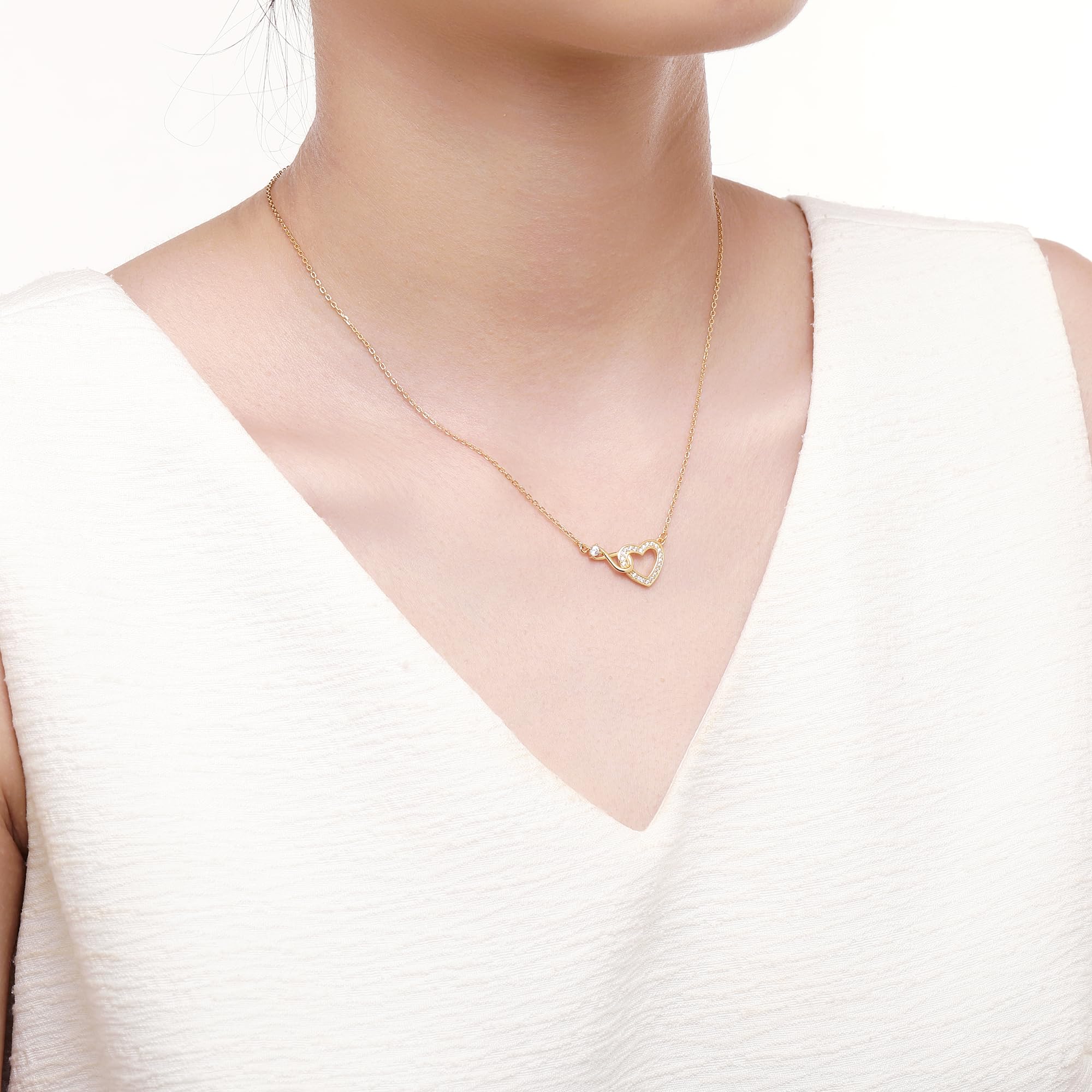 Jrêveinfini Infinito Corazón Collar Mujer Niña Plata de Ley 925, Regalo Cumpleaños Aniversario día de San Valentín con Caja de Regalo, Ajustable 40+5cm