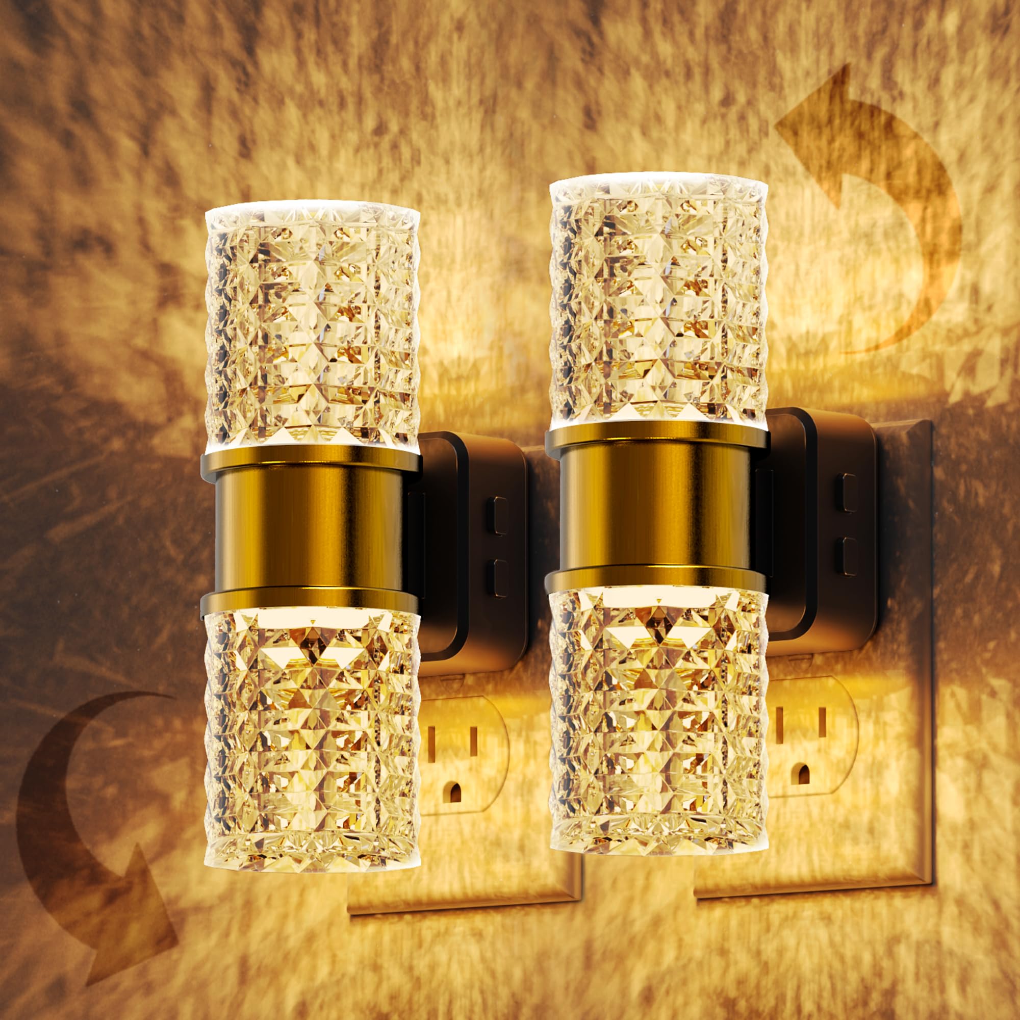 L LOHAS LED Night Light Dimmable Night Lights Plug into Wall 2 Pack 0-100LM Adjustable Brightness LED Night