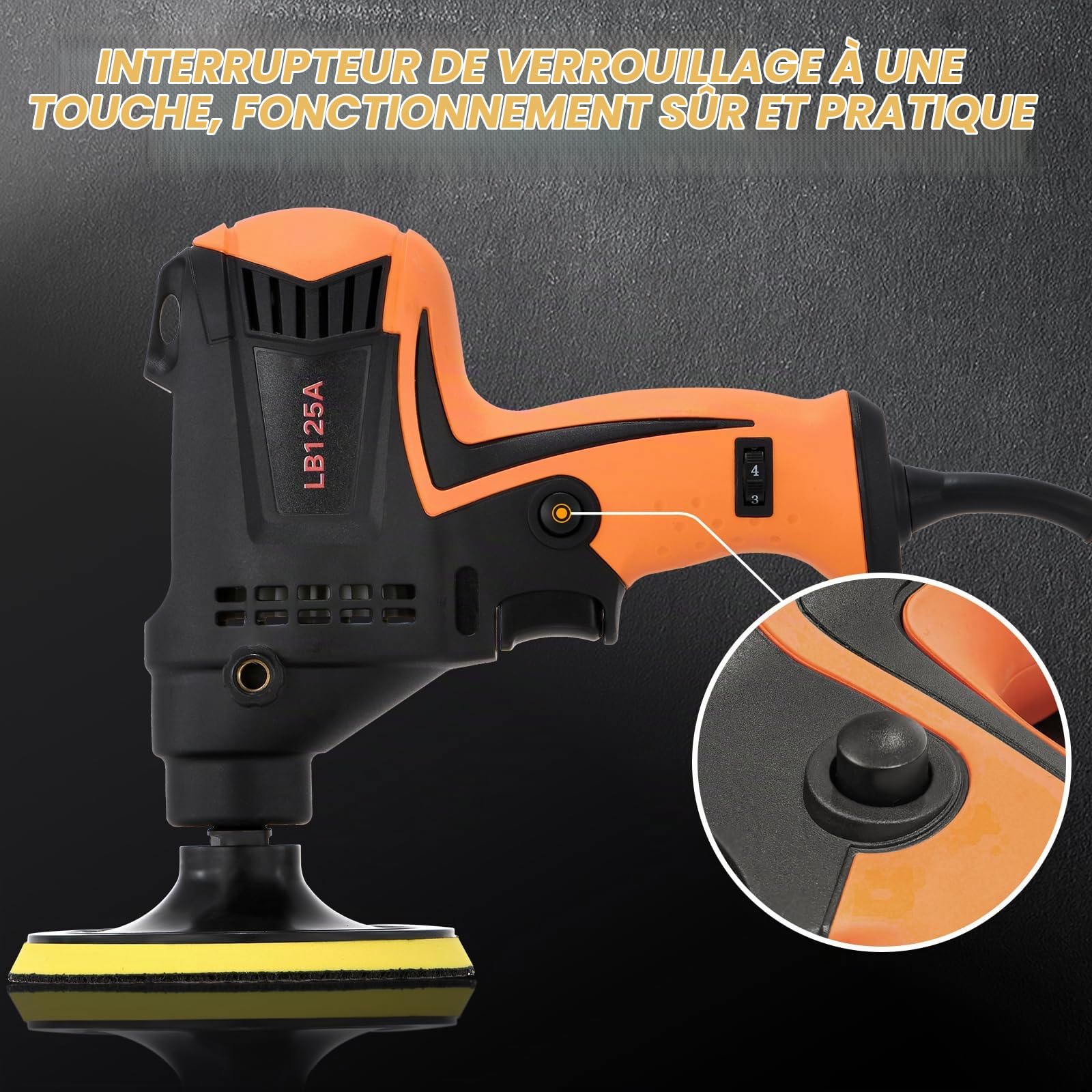 Polisseuse de voiture, Weytoll 980W Polisseuse électrique réglable à six vitesses Outil de cirage et de polissage