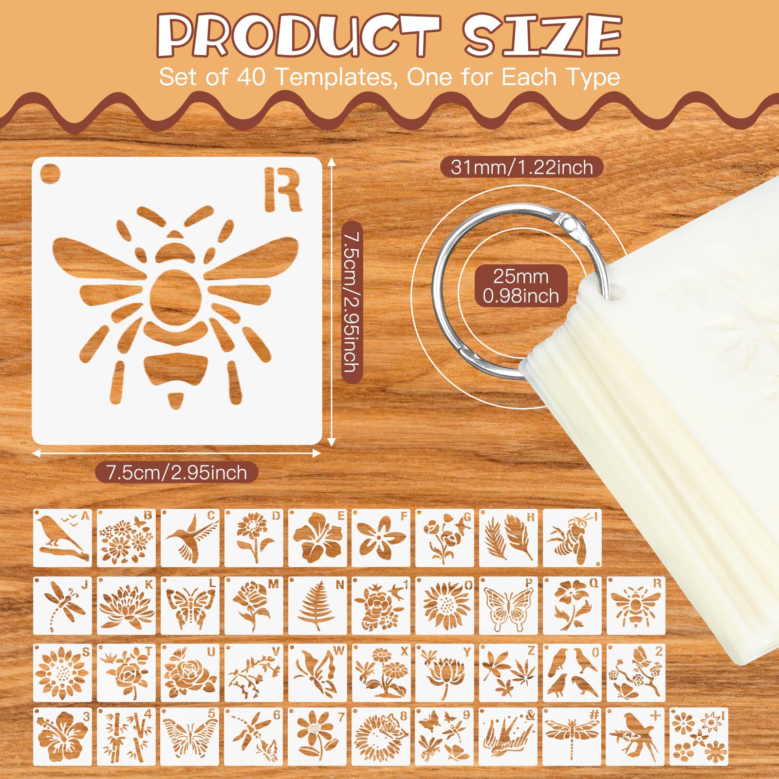 40er Set Tier-Malschablonen Für Kinder – Wiederverwendbare DIY Schablonen 7,5x7,5 Cm Zum Malen, Basteln & Gestalten