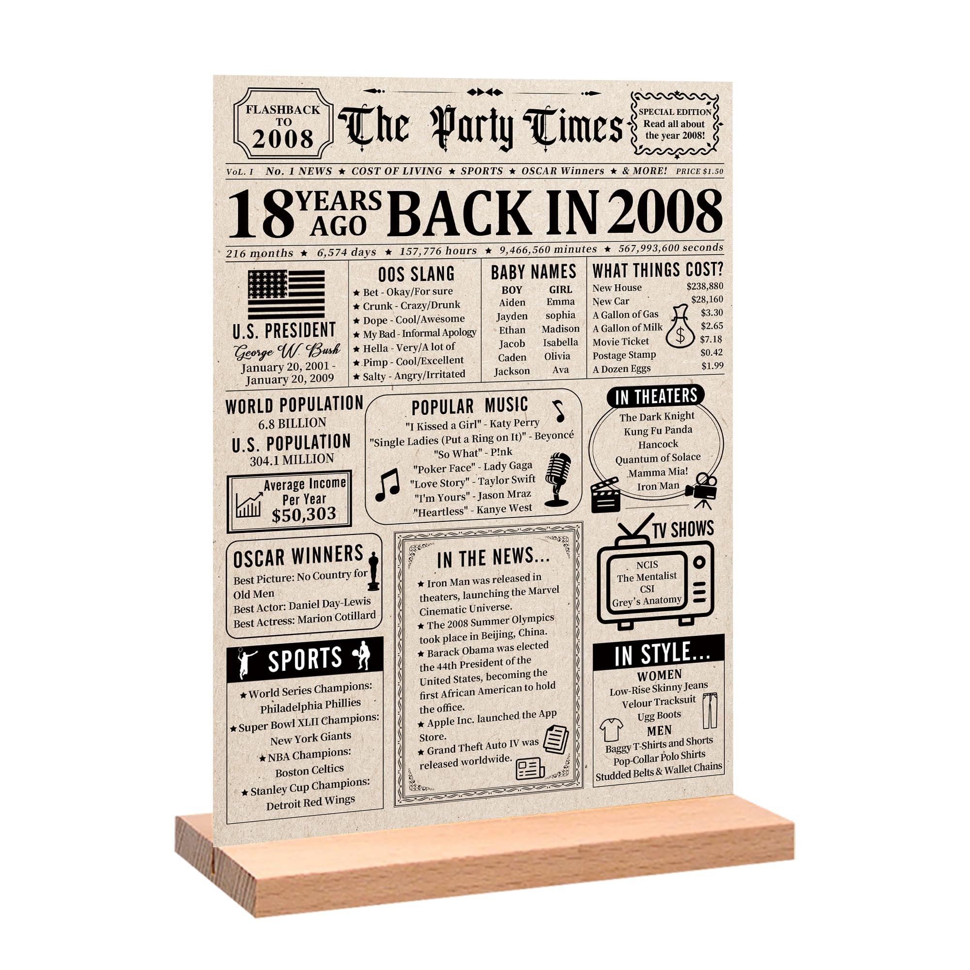 Trgowaul 80th Birthday Decorations Women Men, Vintage Back in 1946 Birthday Poster Acrylic Table Sign with Stand, 80th Anniversary Decor Gifts for Men, Vintage 80 Year Old Party Supplies Decorations — view 19