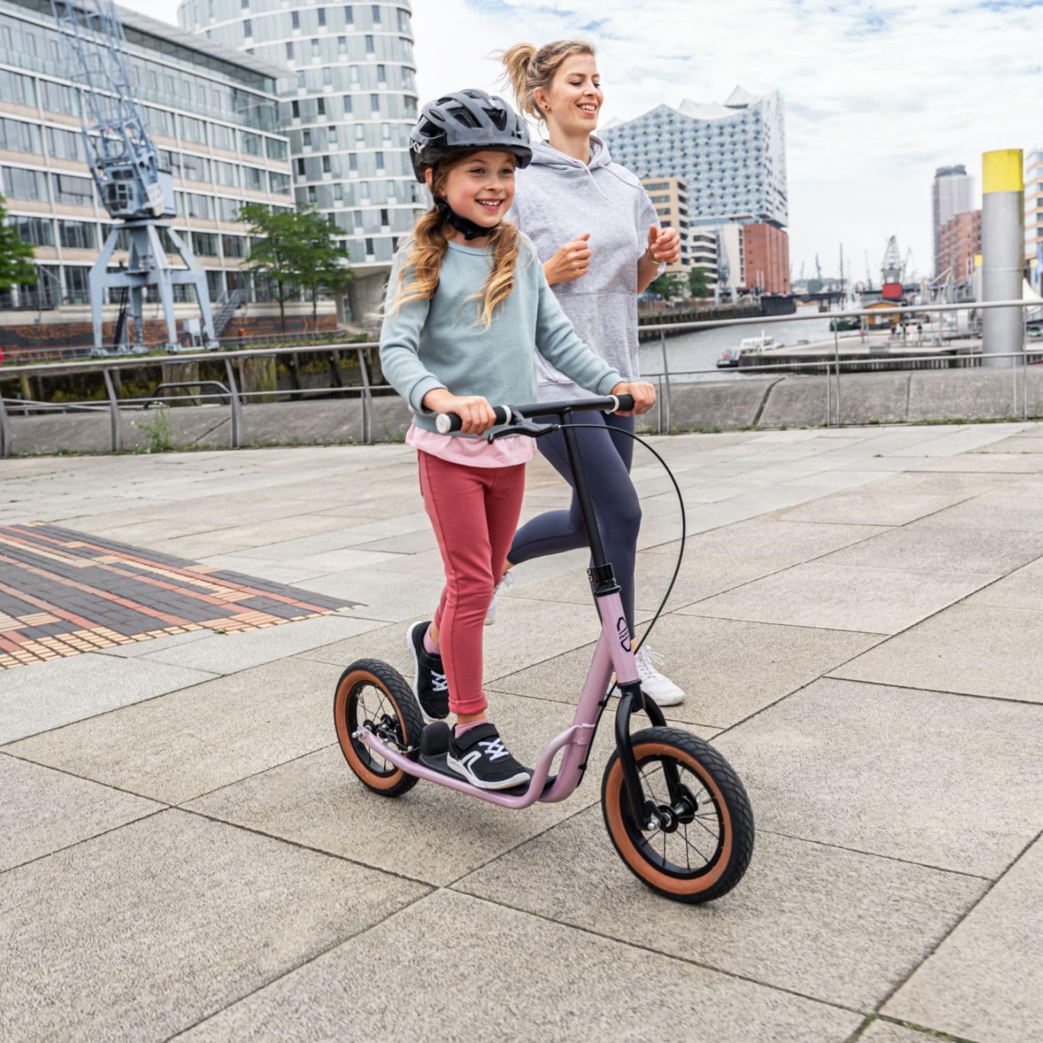 Puky Patinete R07 L | Patinete infantil con ruedas neumáticas | Altura ajustable para niños a partir de 4,5 años | Conducción segura gracias al freno V-Brake | Revestimiento en polvo resistente a los
