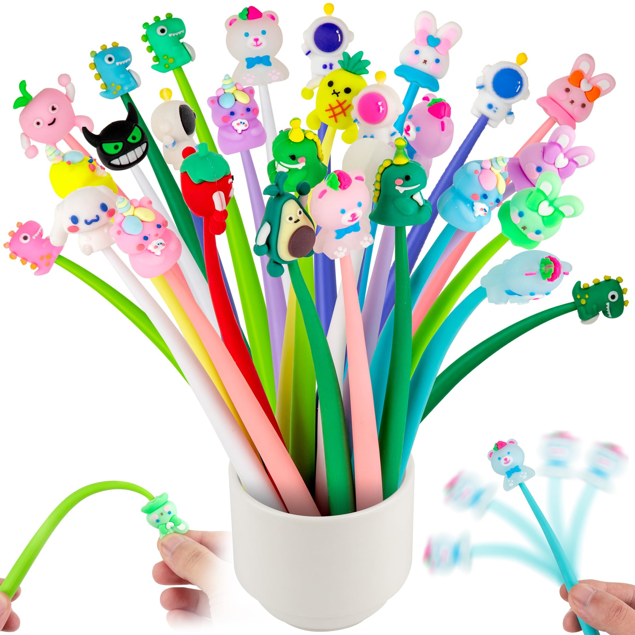 Penne Gadget Compleanno Bambini Regalo Festa Divertenti Cute Kawaii Silicone Penna Dondolo