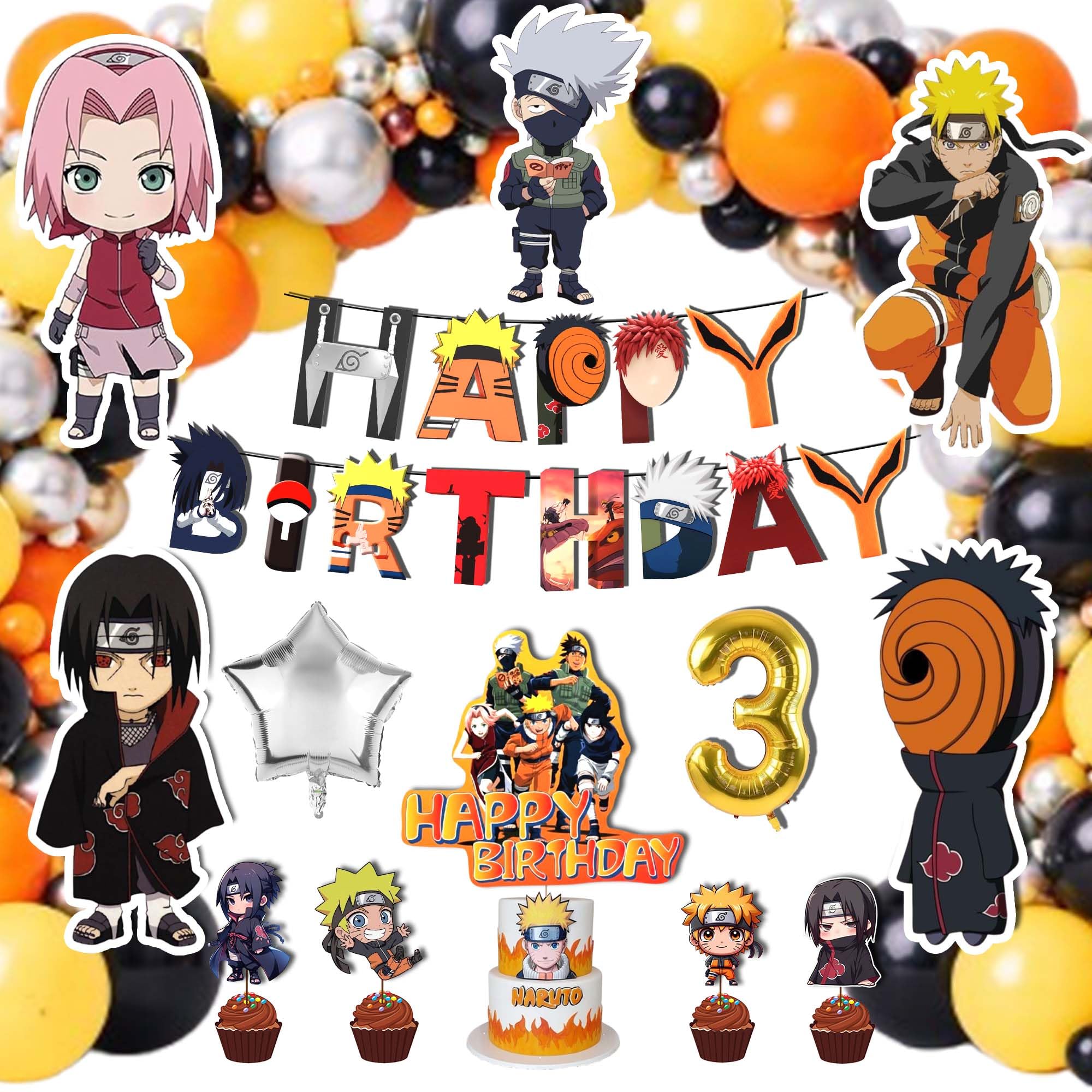 Partyjoy Anime Ninja Theme Birthday Decoration Kit for Kids