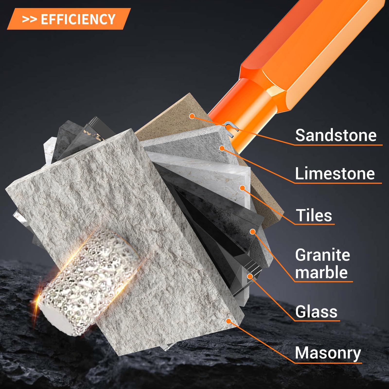 HIPX 6mm Tile Drill Bit, Diamond Drill Bit for porcelain tiles 5 Pcs 6mm Hex Shank Diamond Drill Bit Sets for Granite Ceramic - Image 3