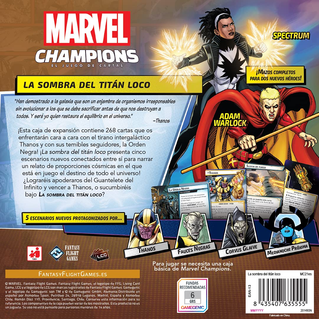 Fantasy Flight Games Marvel Champions – Der Schatten des verrückten Titans – Kartenspiel auf Spanisch