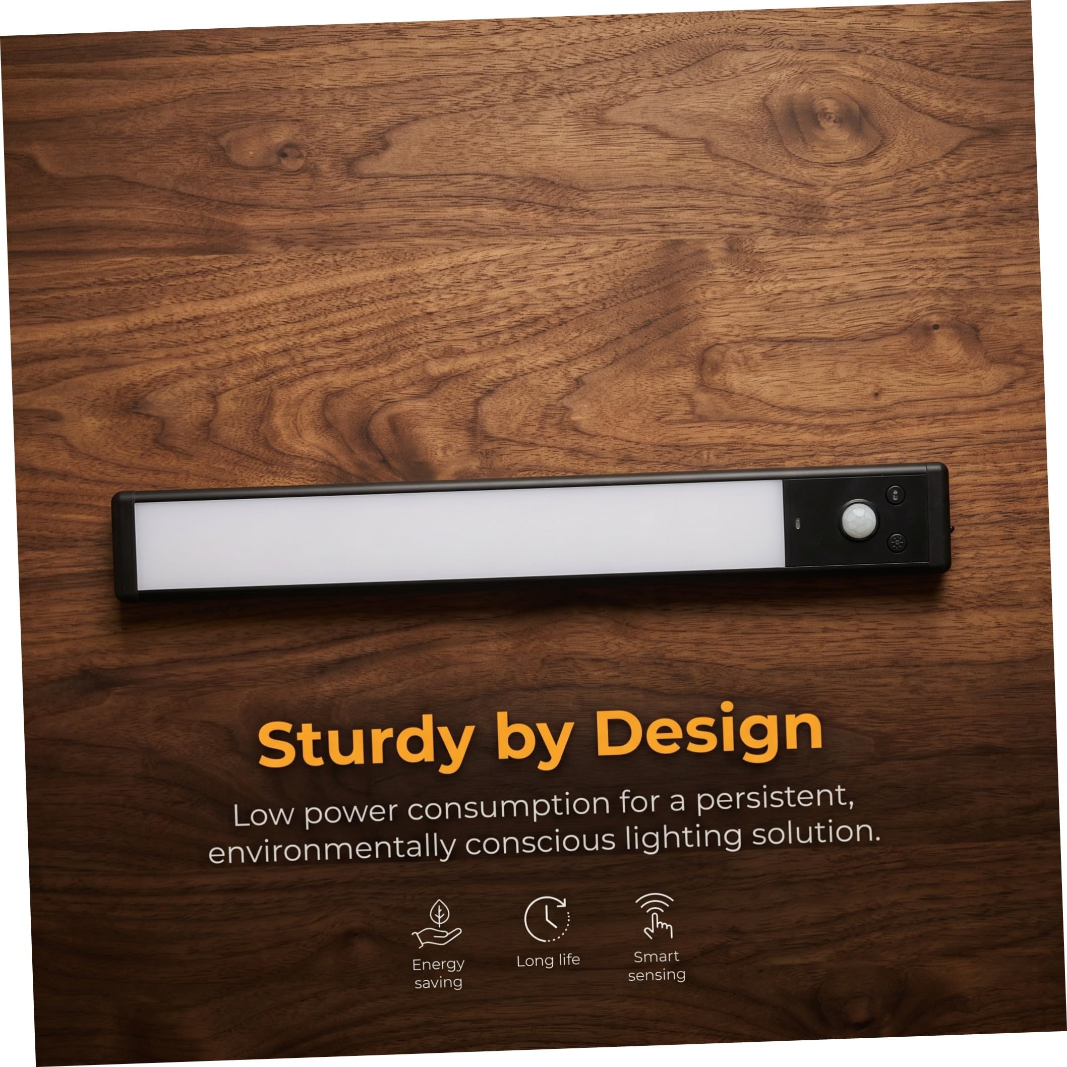 HEMOTON 4 Piezas Luces LED Debajo del Gabinete Sensor de Movimiento, Recargables, Diseño Compacto en Negro, Material de Aleación de Aluminio y Plástico, Ideales para Escaleras y