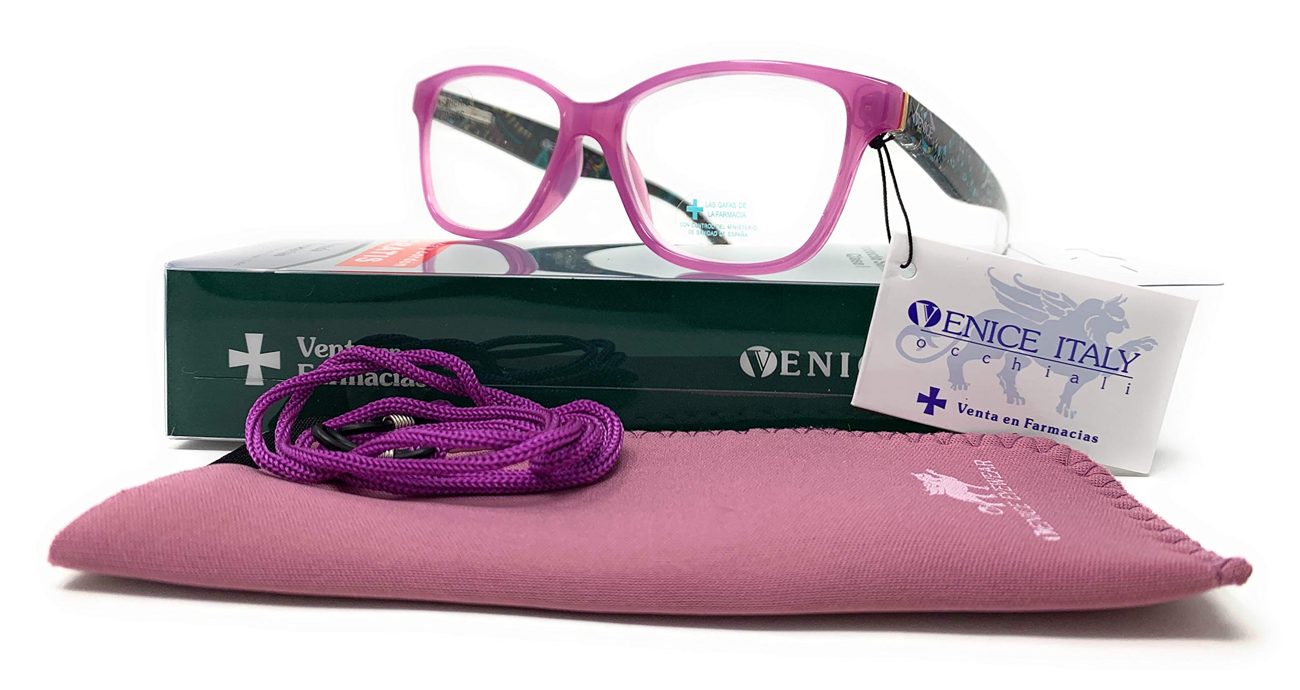 VENICE EYEWEAR OCCHIALI - Gafas de lectura presbicia Mujer Diseño en Colores: Verde, Beige, Purple, Negro. VENICE Yulia- Dioptrías: 1 a 3,5