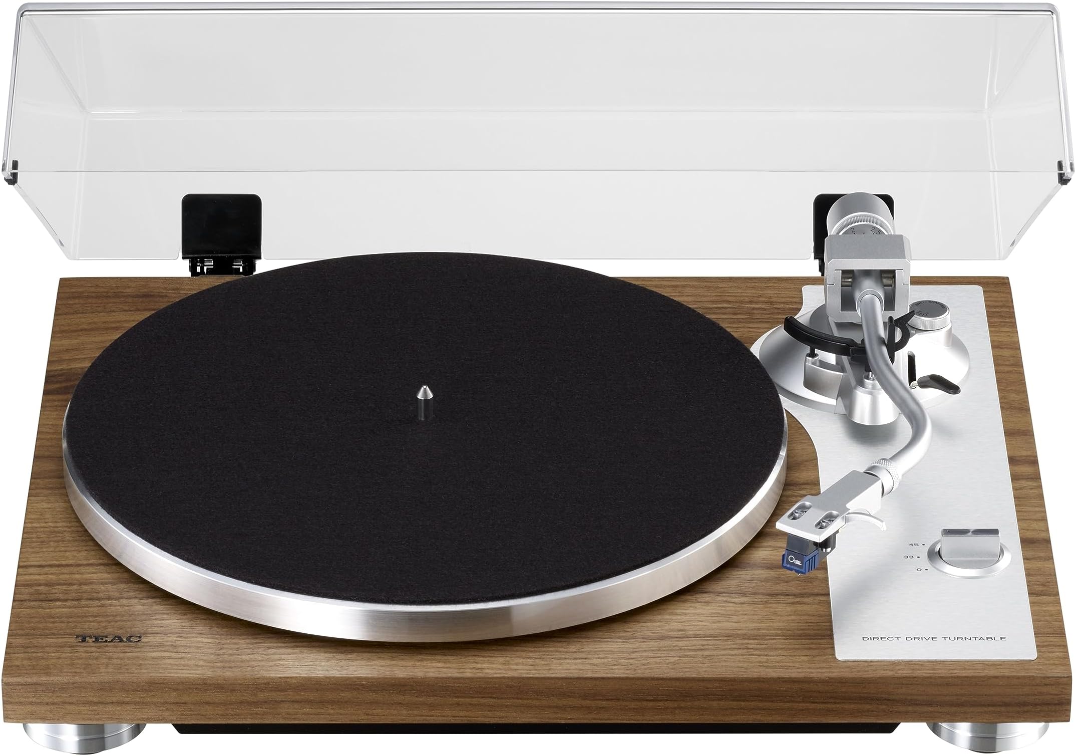 TN-4D-SE Direct Drive Analog Turntable (High-End SAEC Tonearm, Die-Cast Aluminium Turntable, Integrated PHONO EQ Amplifier) Walnut Brown