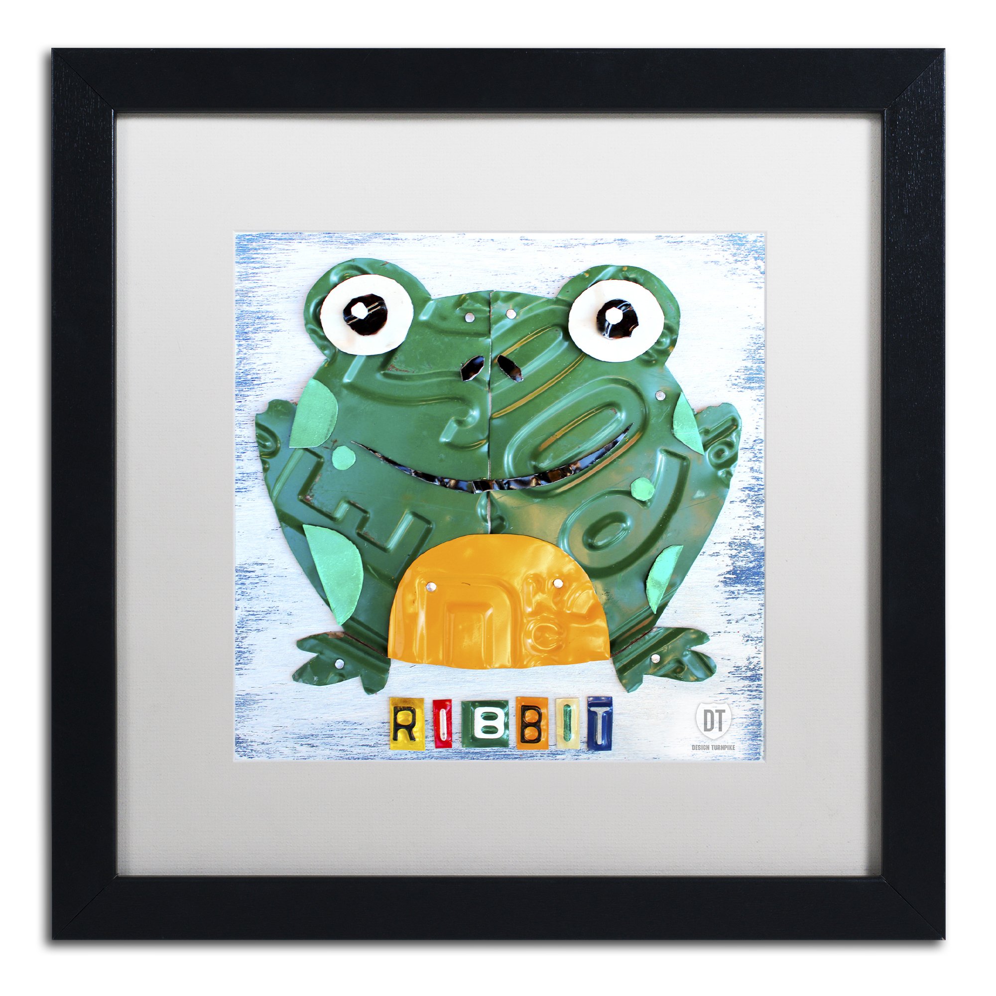 Ribbit the Frog by Design Turnpike, White Matte, Black Frame 16x16-Inch