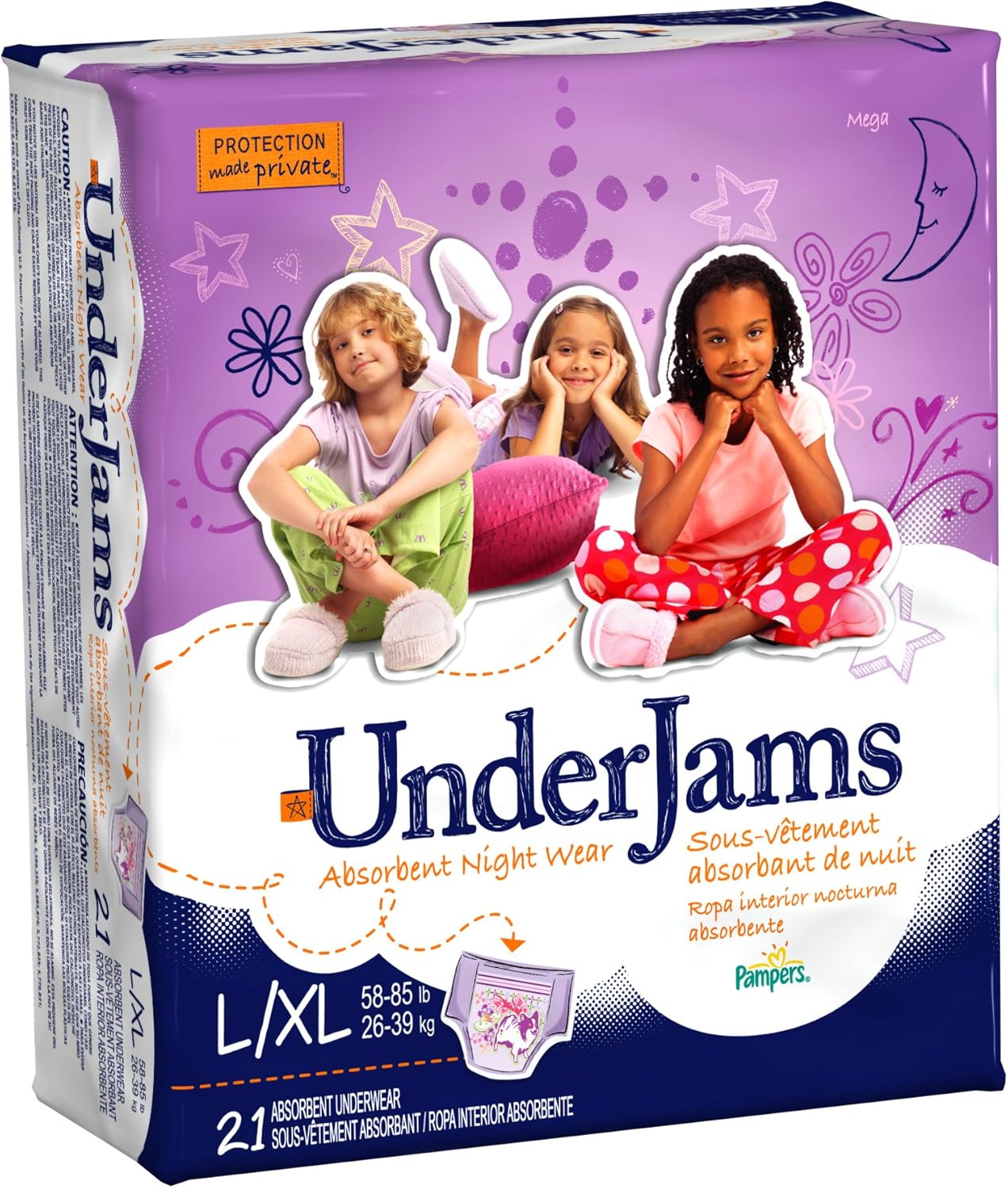 Pampers UnderJams Girls Size 8 (L/XL) Diapers Mega Pack 21