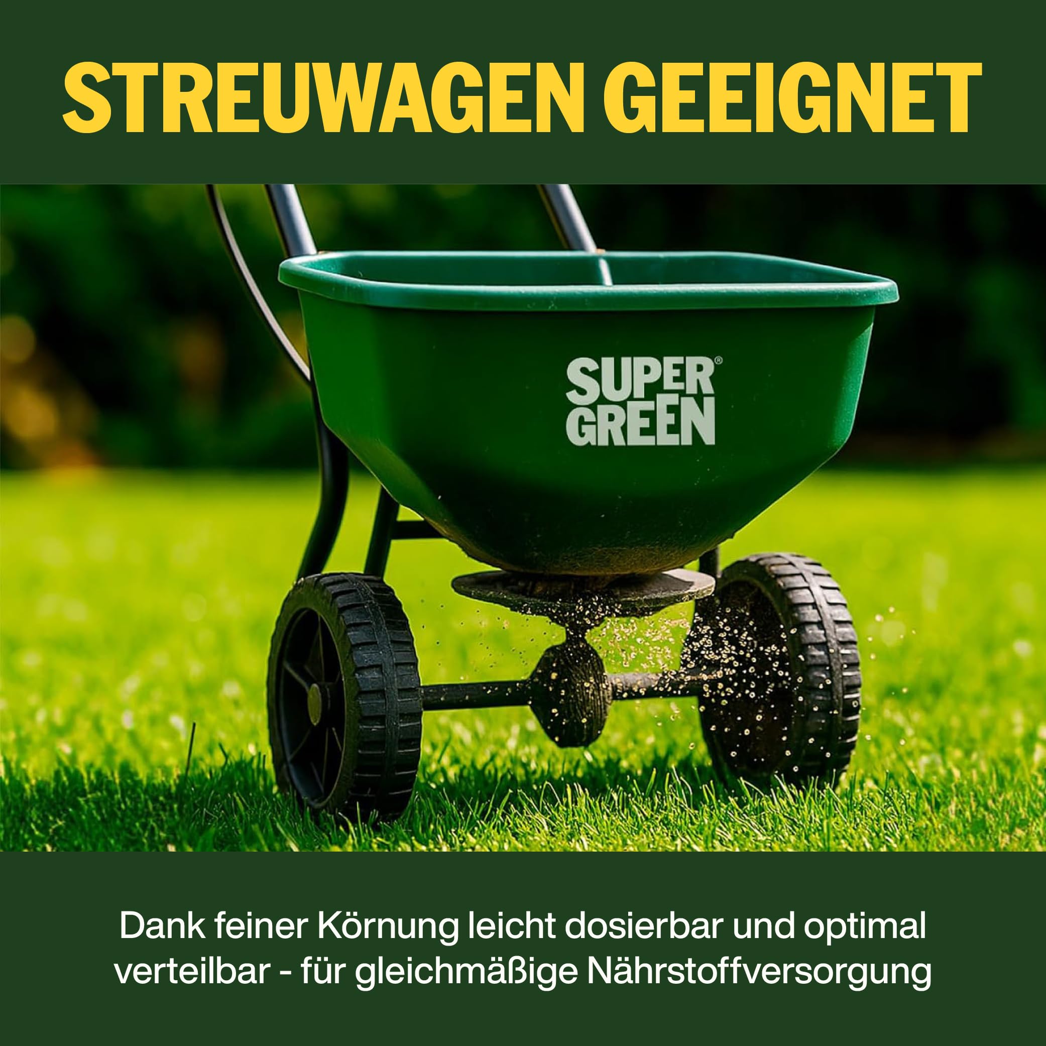 SUPERGREEN Sommer-Rasendünger Langzeitformel 10kg NPK 12-5-15 Granulat 2-5 mm