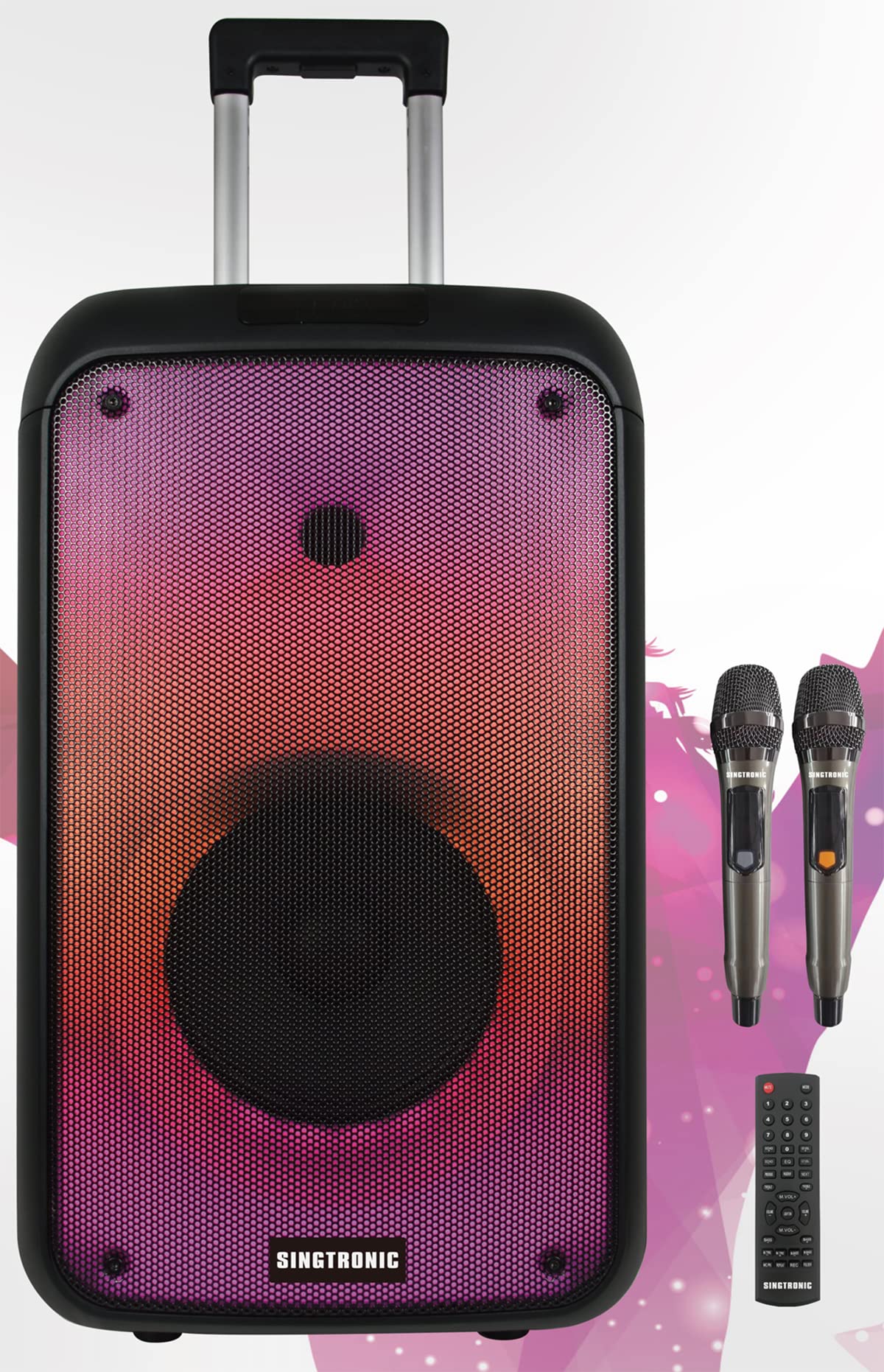 Singtronic BT-0808Pro Portable 500W All in One Karaoke System, Free: 2 x Professionial Microphones