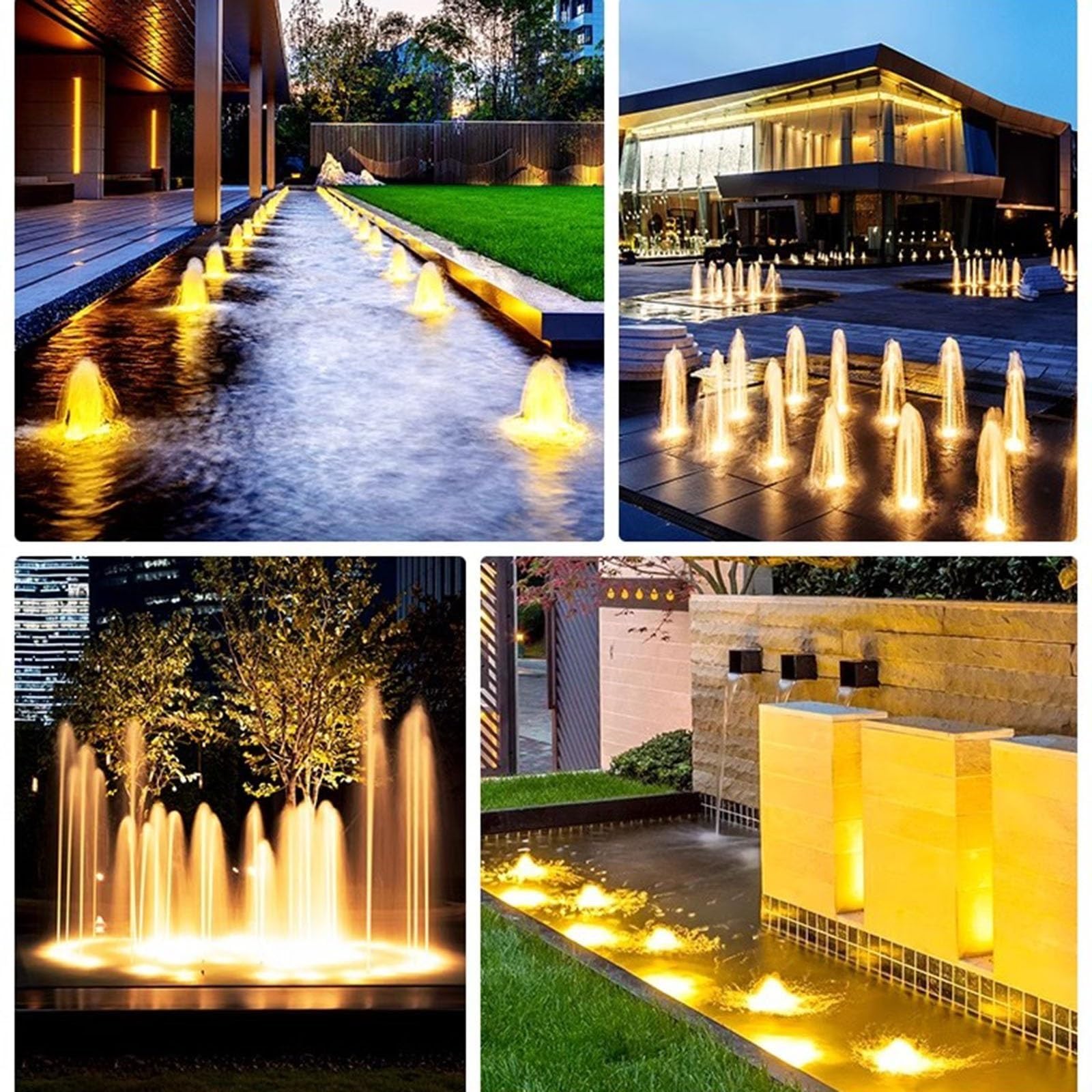 Luz Subacuática Impermeable, Luz LED Para Fuente Con Orificio Central, Foco Subacuático De Anillo IP68 De Acero Inoxidable De 12V/24V Para Estanques, Piscinas, Hoteles, Fuentes(White,18W(12V))