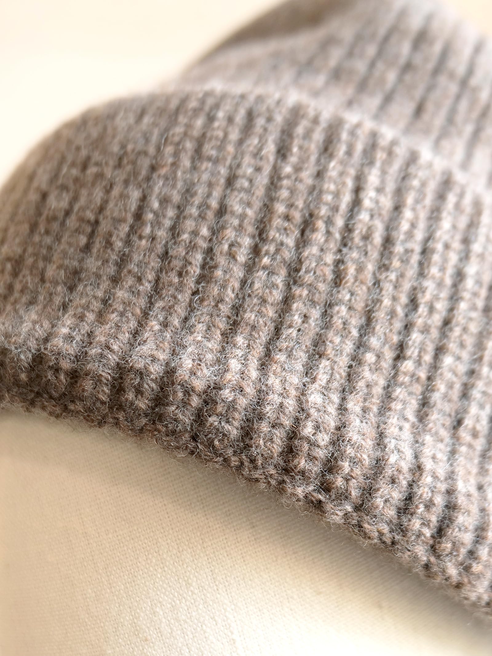 Gorro de punto acanalado 100% lana merino, cálido gorro de invierno, unisex para hombres y mujeres