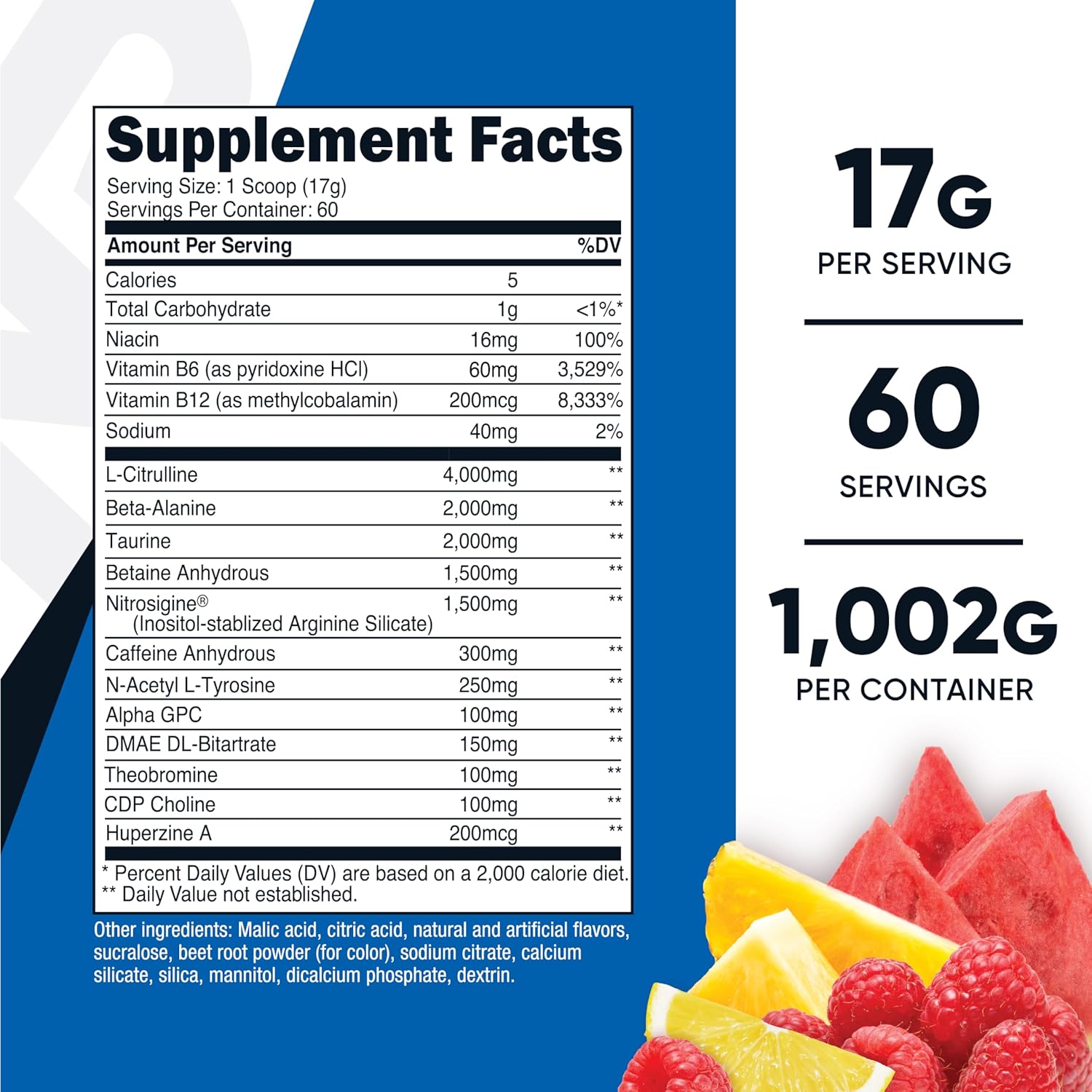 Nutricost Pre-X Xtreme Pre-Workout Complex Powder, Fruit Punch, 60 Servings, Vegetarian, Non-GMO and Gluten Free Fruit Punch 2.01 Pound (Pack of 1) image 2 of 5 B07XCYHWR5