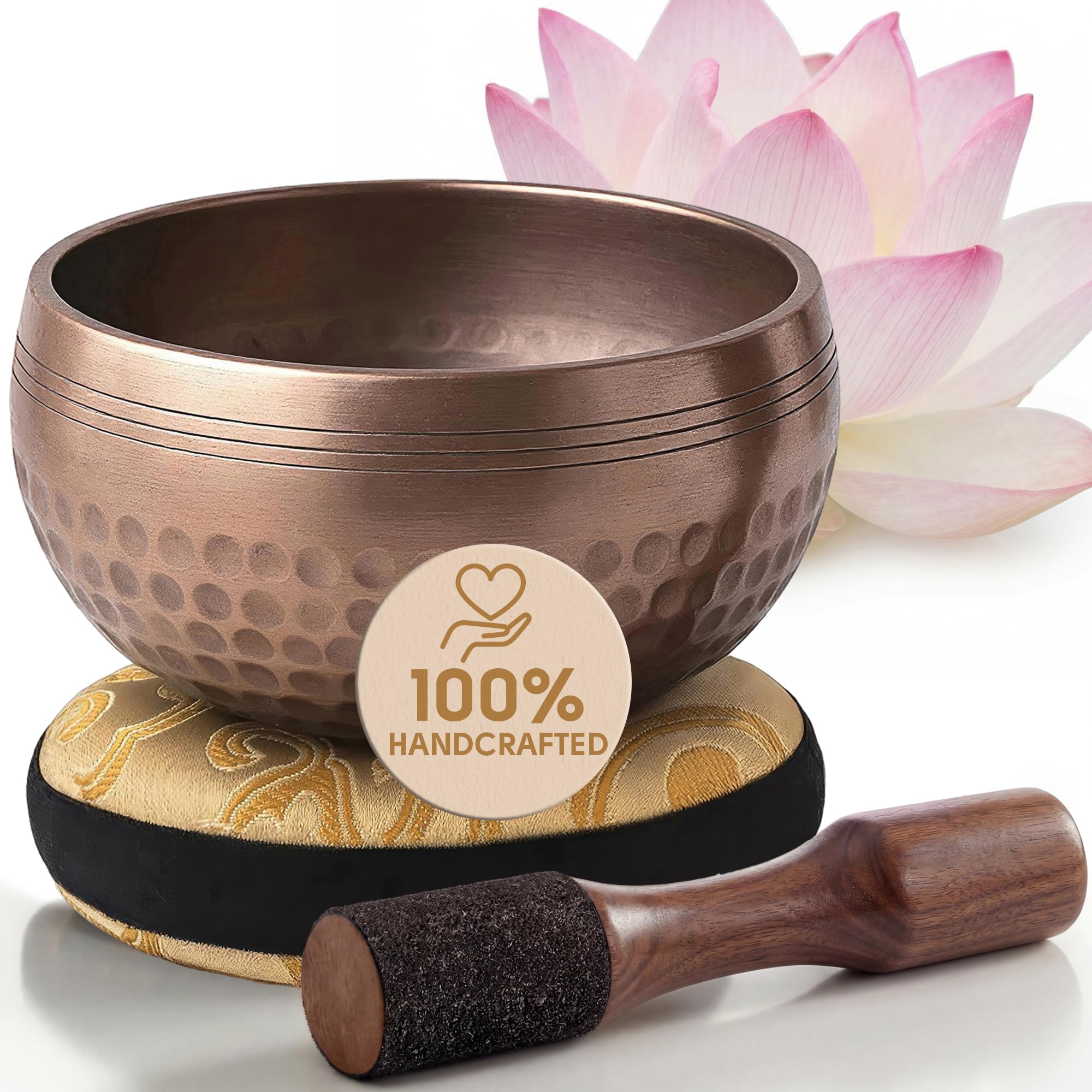Silent Mind Tibetan Singing Bowl Set – Easy to Play &amp; Beginner Friendly Meditation Bowl with Cushion &amp; Mallet | Stress Relief &amp; Mindfulness | Gift-Ready