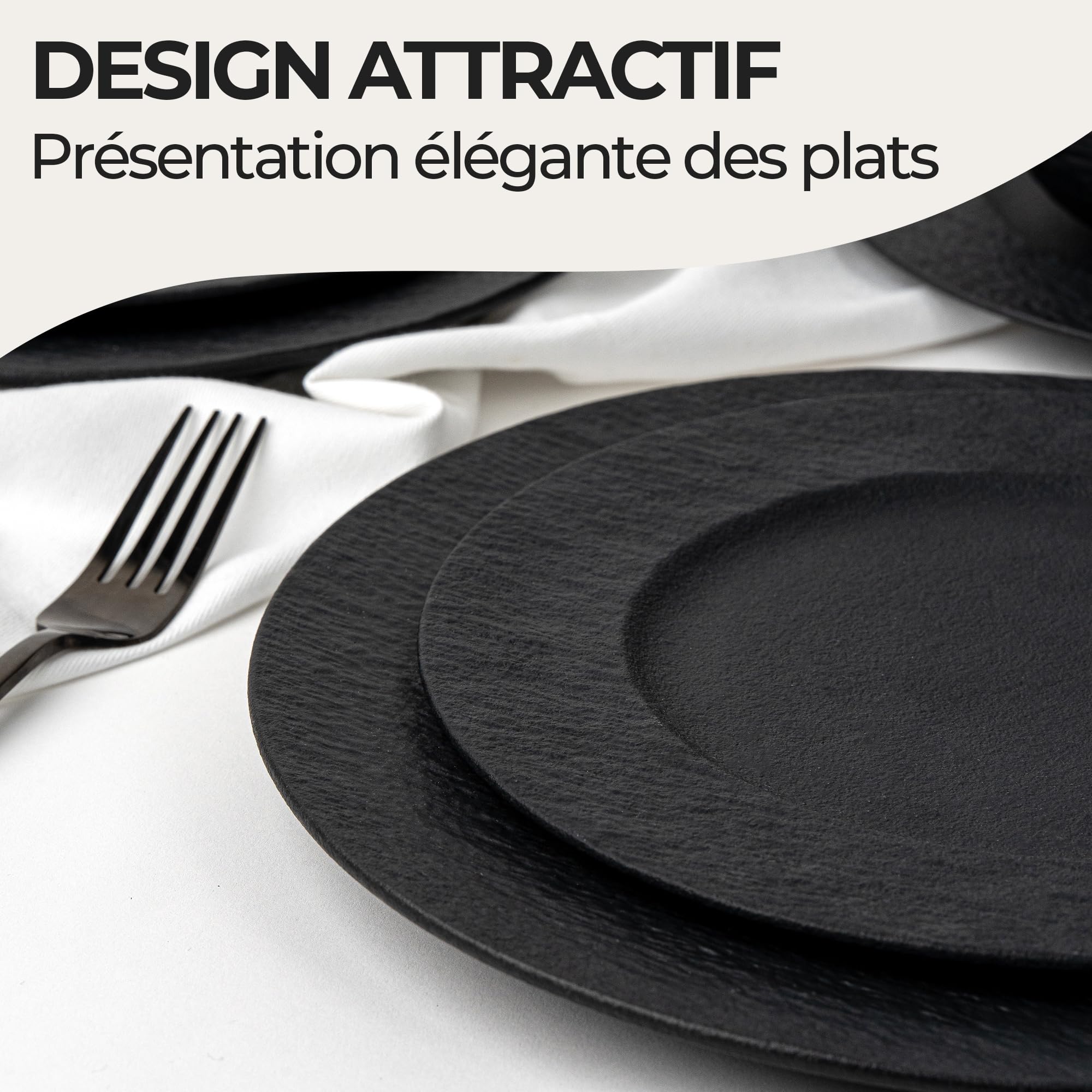 MIAMIO - Service de Vaisselle 16 pièces/Vaisselle Moderne en Céramique/Service de Table/Service Pour 4 Personnes - Collection Oasis