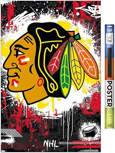 Trends International NHL Chicago Blackhawks - Póster de pared con logotipo Maximalist 23