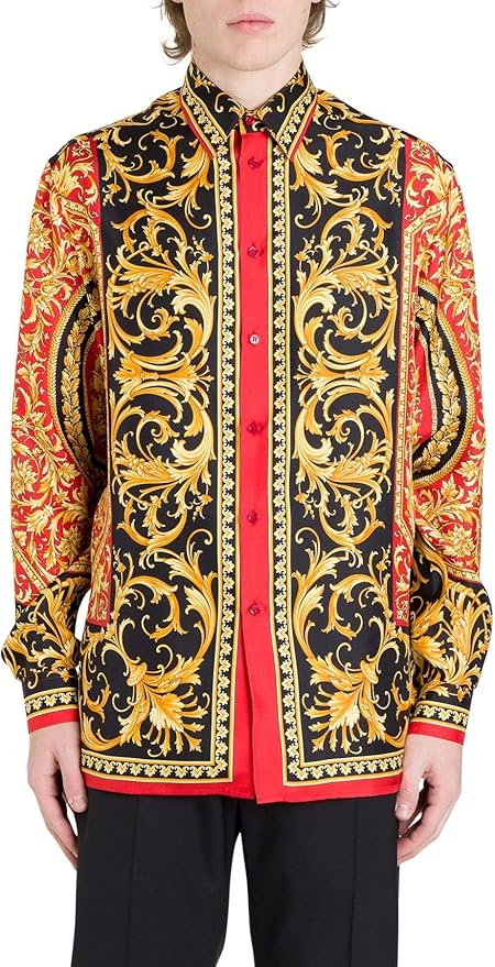 Camisas de seda para hombre versace Clearance