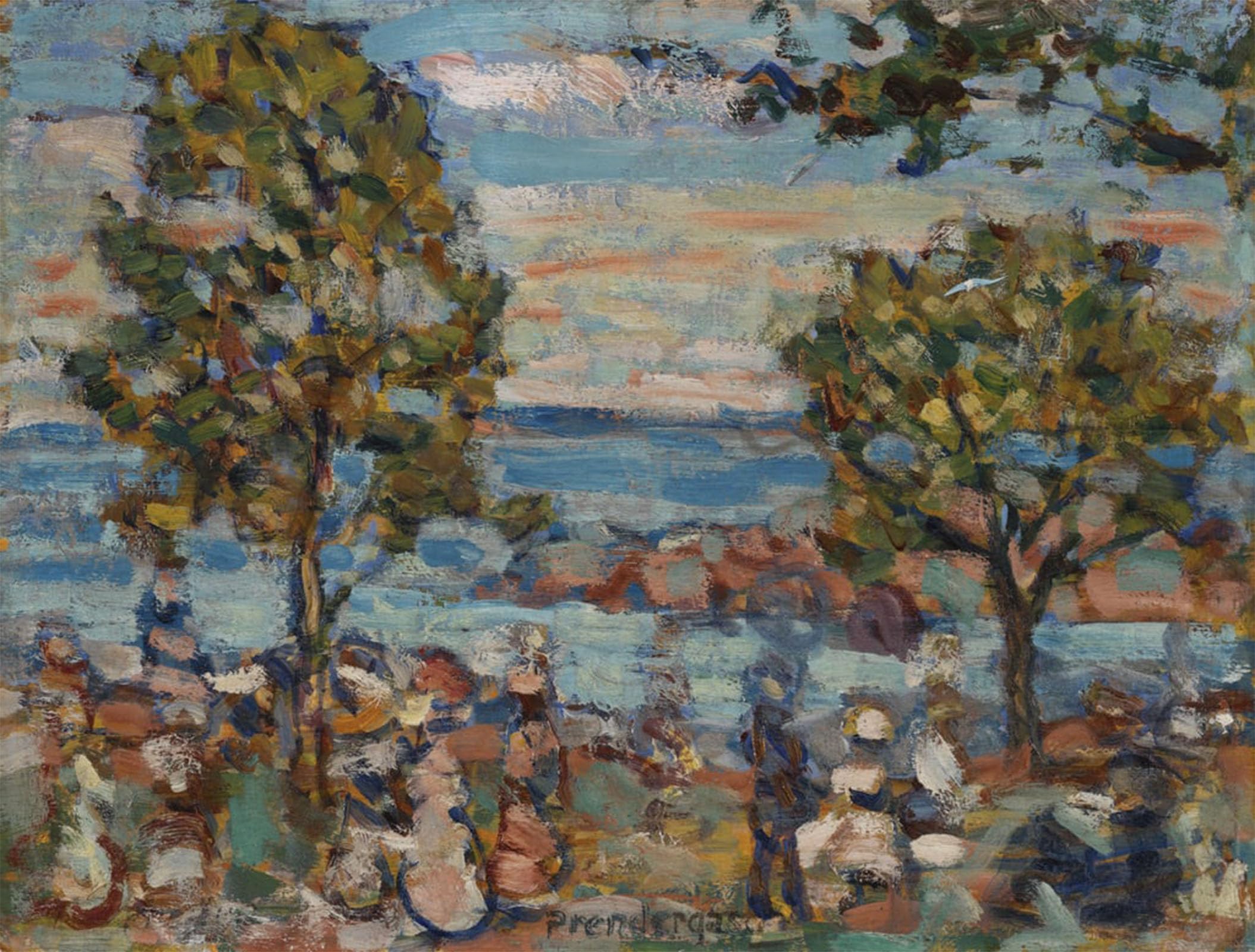 POSTERIIk Famous Modern Artwork Art Mural Beach Scene by Maurice Brazil Prendergast Oil Paintings Pictures for Home Decor 60x90cm