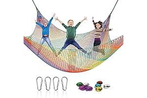 HOEE Kids Playground Climbing Cargo Net - 9.8 x 9.8 Ft Kids Playground Safety Net