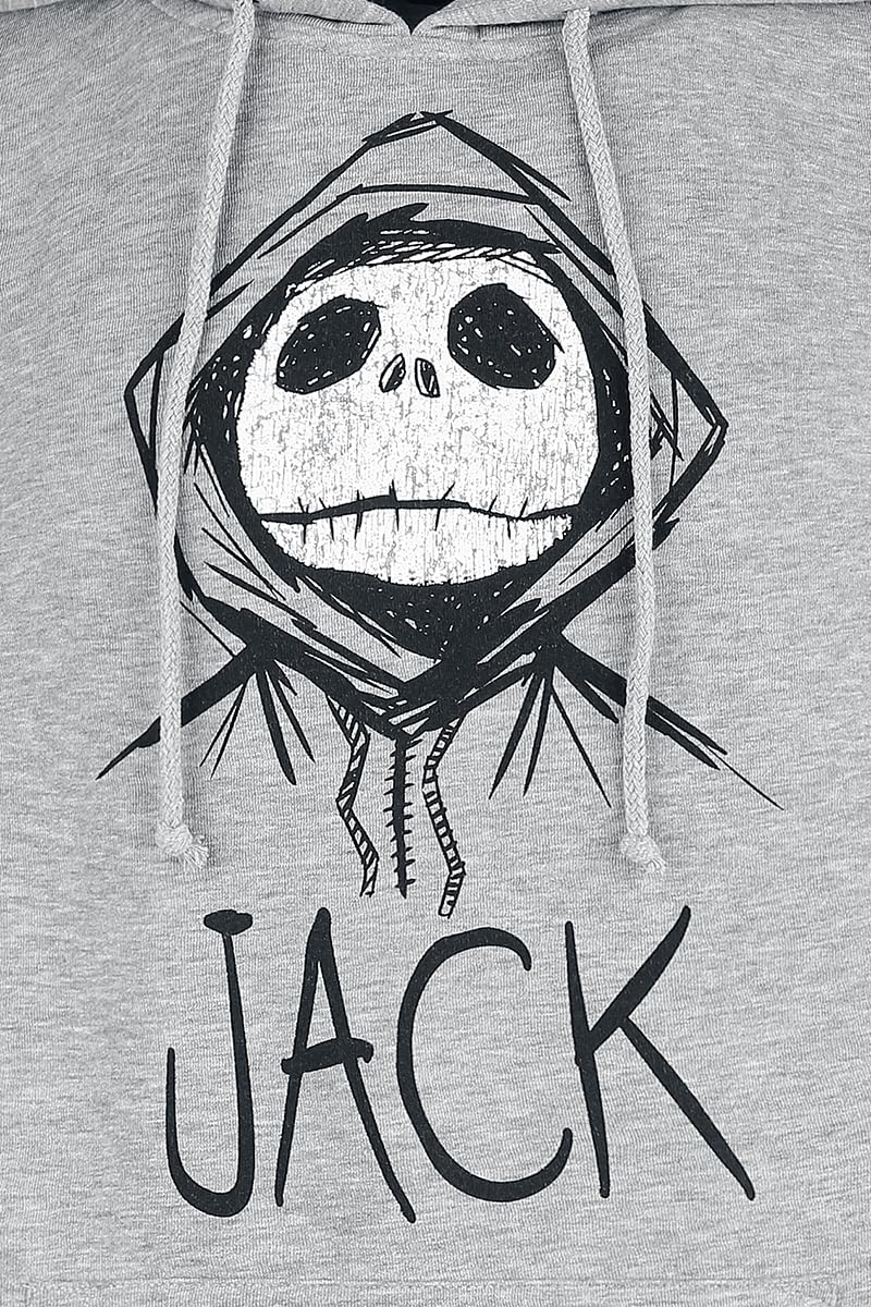 L'Étrange Noël De Monsieur Jack Jack Homme Sweat-shirt à capuche gris chiné