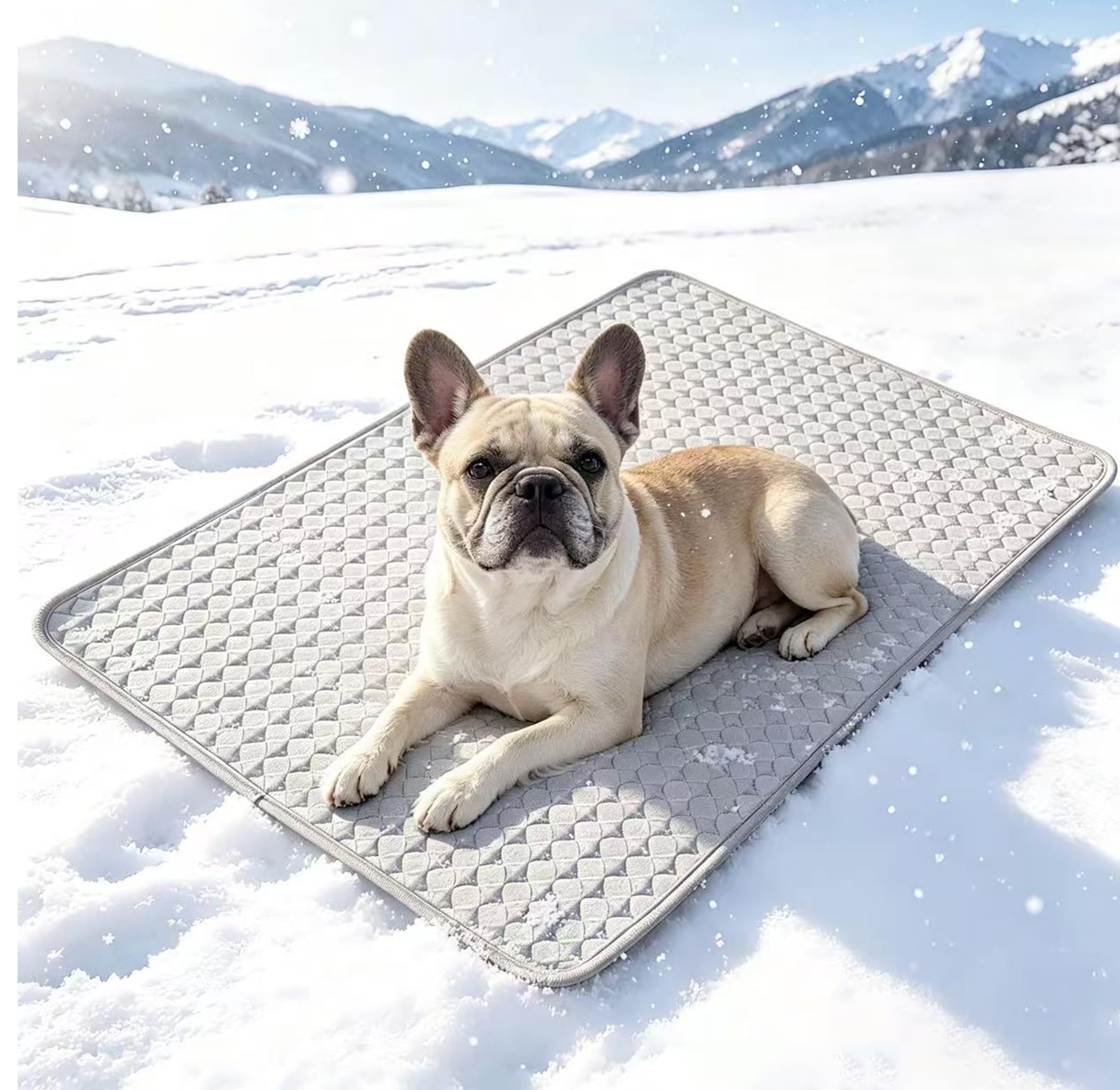 Comfisit Cooling Mat for Dogs, Gray Textured Pet Comfort Pad (Gray, Medium（28"X20"）)