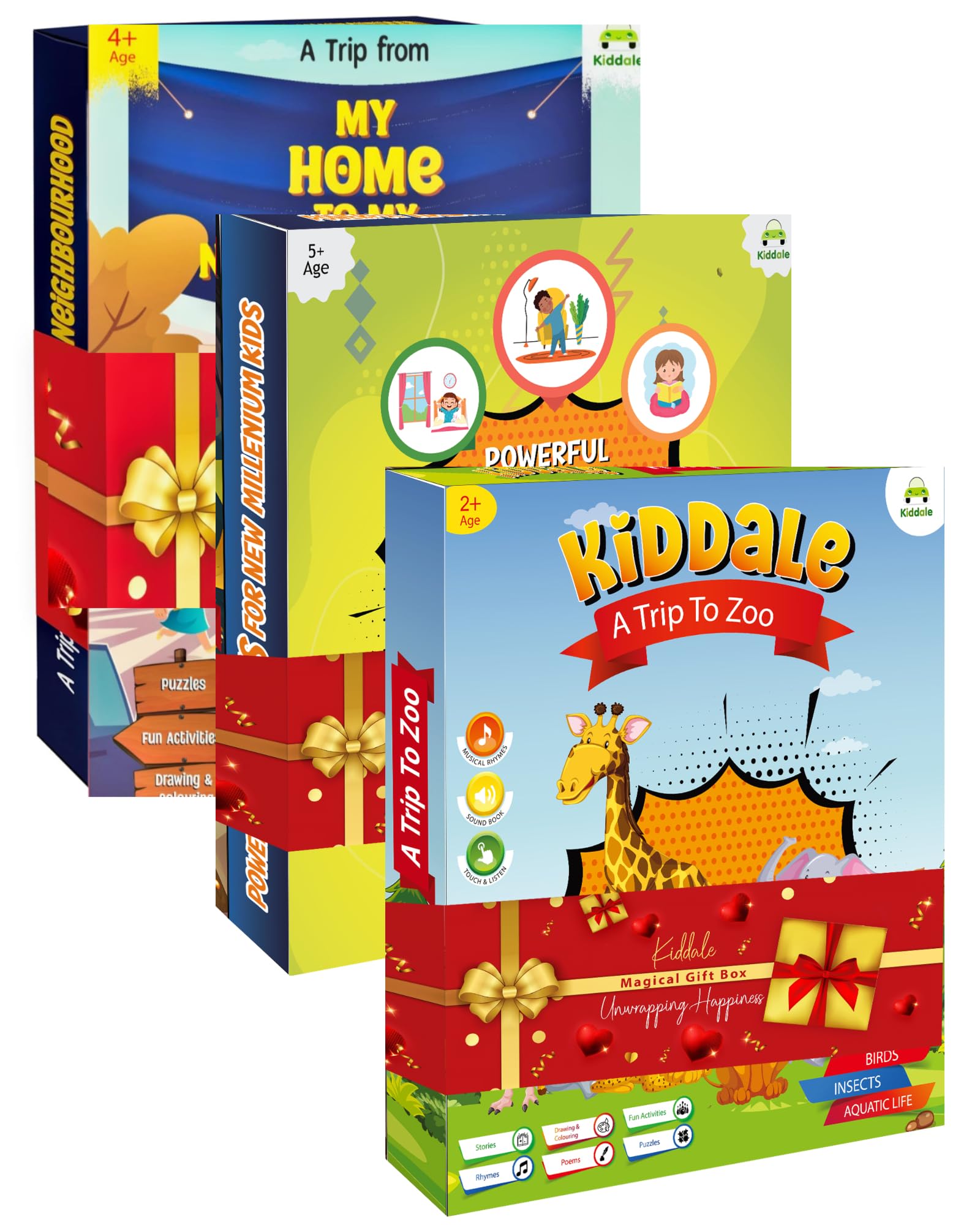Kiddale Pack of 3 Musical Interactive Sound Books:Trip to Zoo,Home & Neighbourhood,Powerful Habits|Ideal Gift for Toddler|E Learning Book|Smart Intelligent Activity Books|Nursery Rhymes|Talking Book (B0D357JHVK) Amazon Price History, Amazon Price Tracker