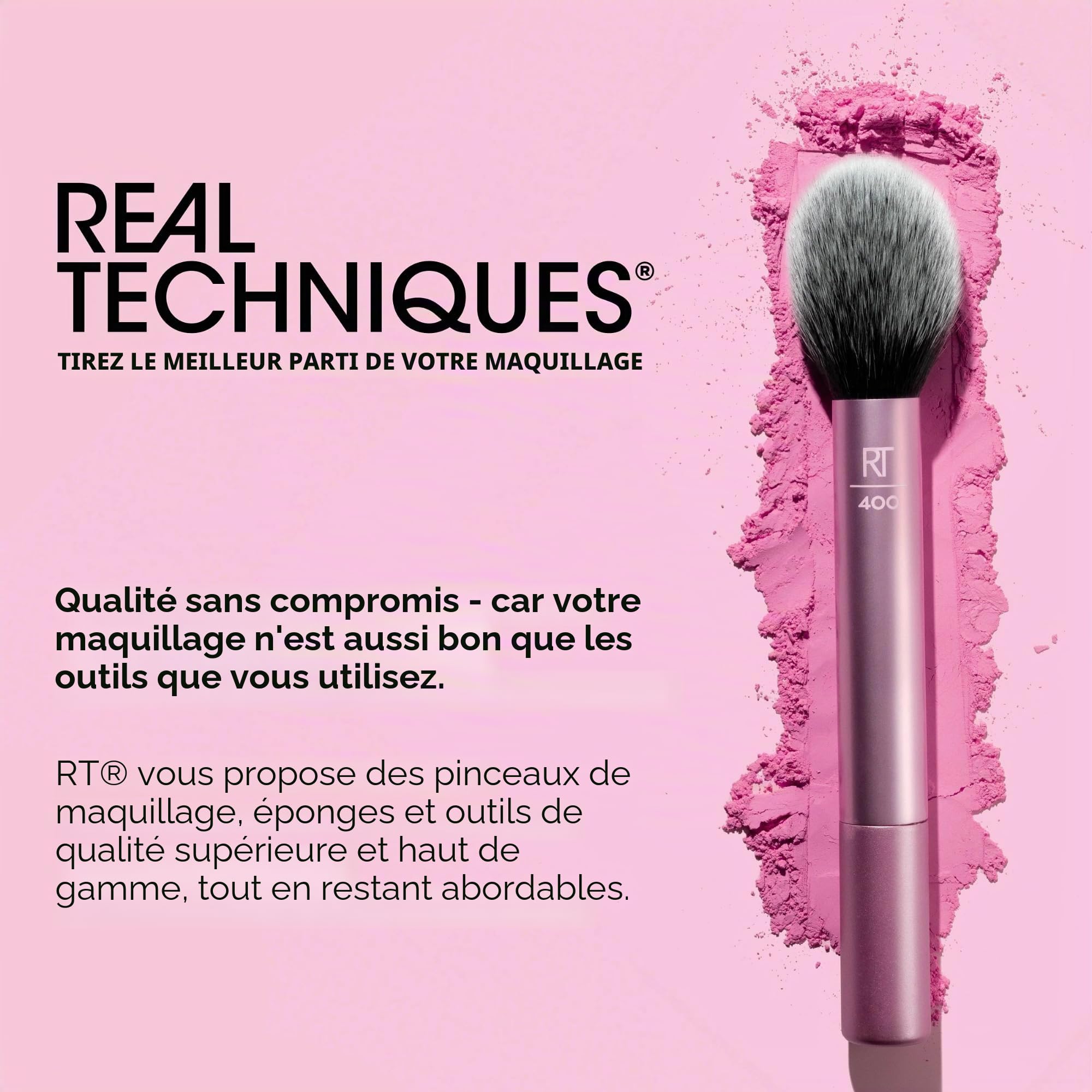 Real Techniques Kit de mini-pinceaux Real Technique Travel Fantasy, pinceaux de maquillage pour fard à paupières, surligneur, contour,ensemble de 11 pièces