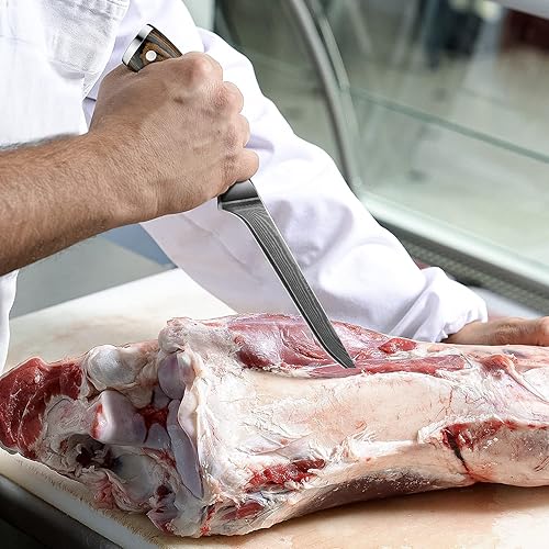 Miniatura 6 de LA TIM'S Cuchillo de deshuesado profesional de 6 pulgadas, cuchillos de cocina de damasco hechos de acero inoxidable japonés VG-10 con patrón único,