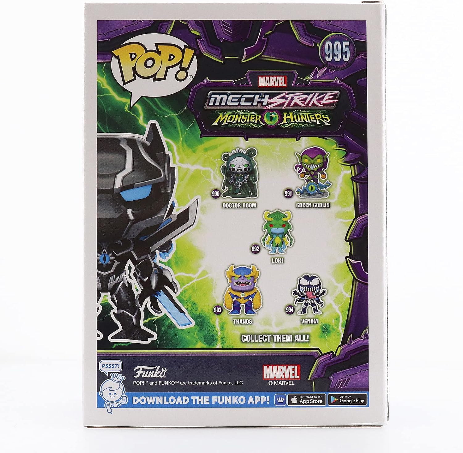 Funko Mech Strike Monster Hunters POP! Marvel Black Panther Exclusive Vinyl Bobble Head #995