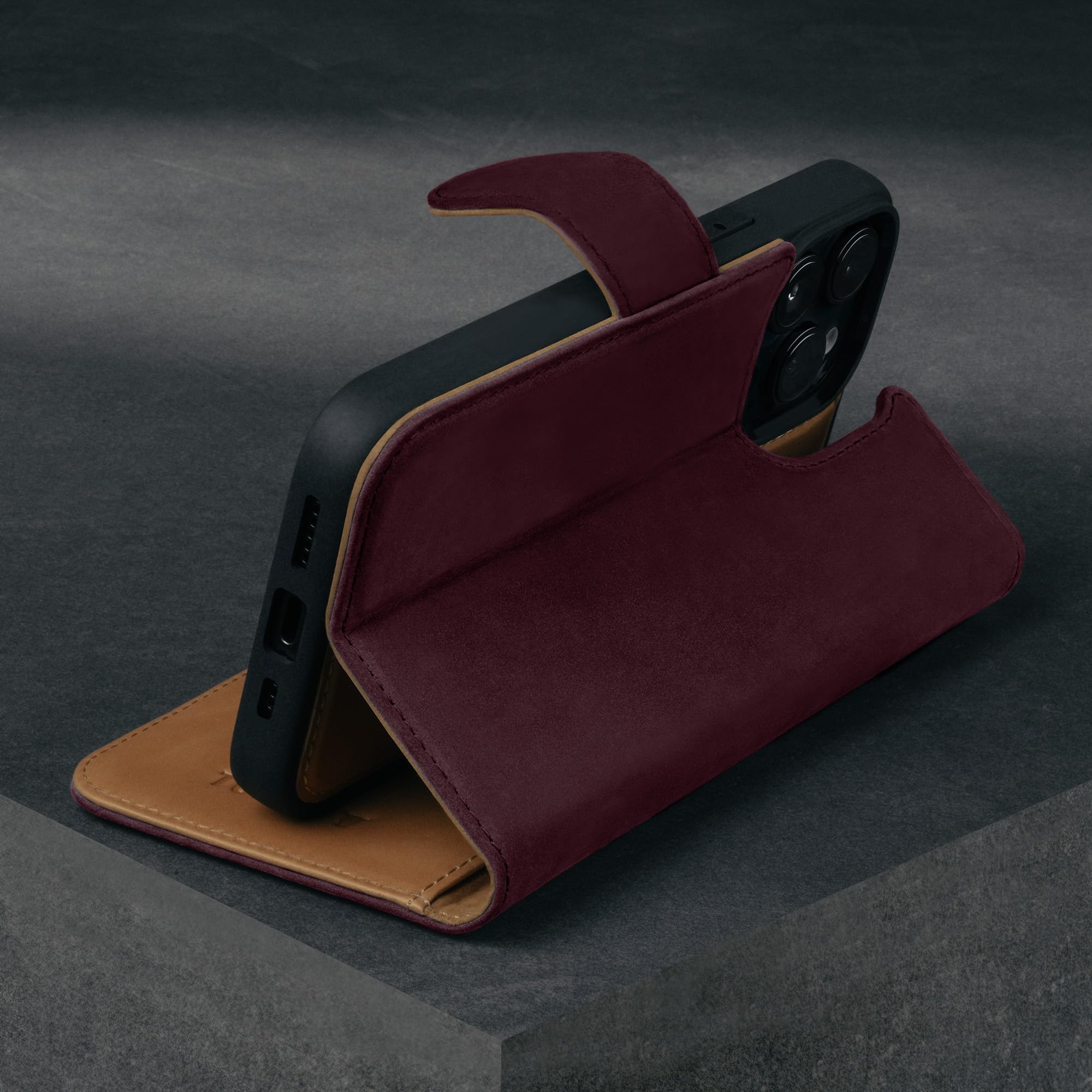 TORRO Nubuck Leather Case Compatible with iPhone 15 Pro - Image 3