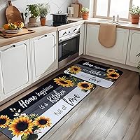 Vista 73 de Alfombras de Cocina Marrón, Alfombras de Microfibra Antideslizantes y Lavables para el Piso de la Cocina, Juego de 2 Piezas de Alfombras Decorativas