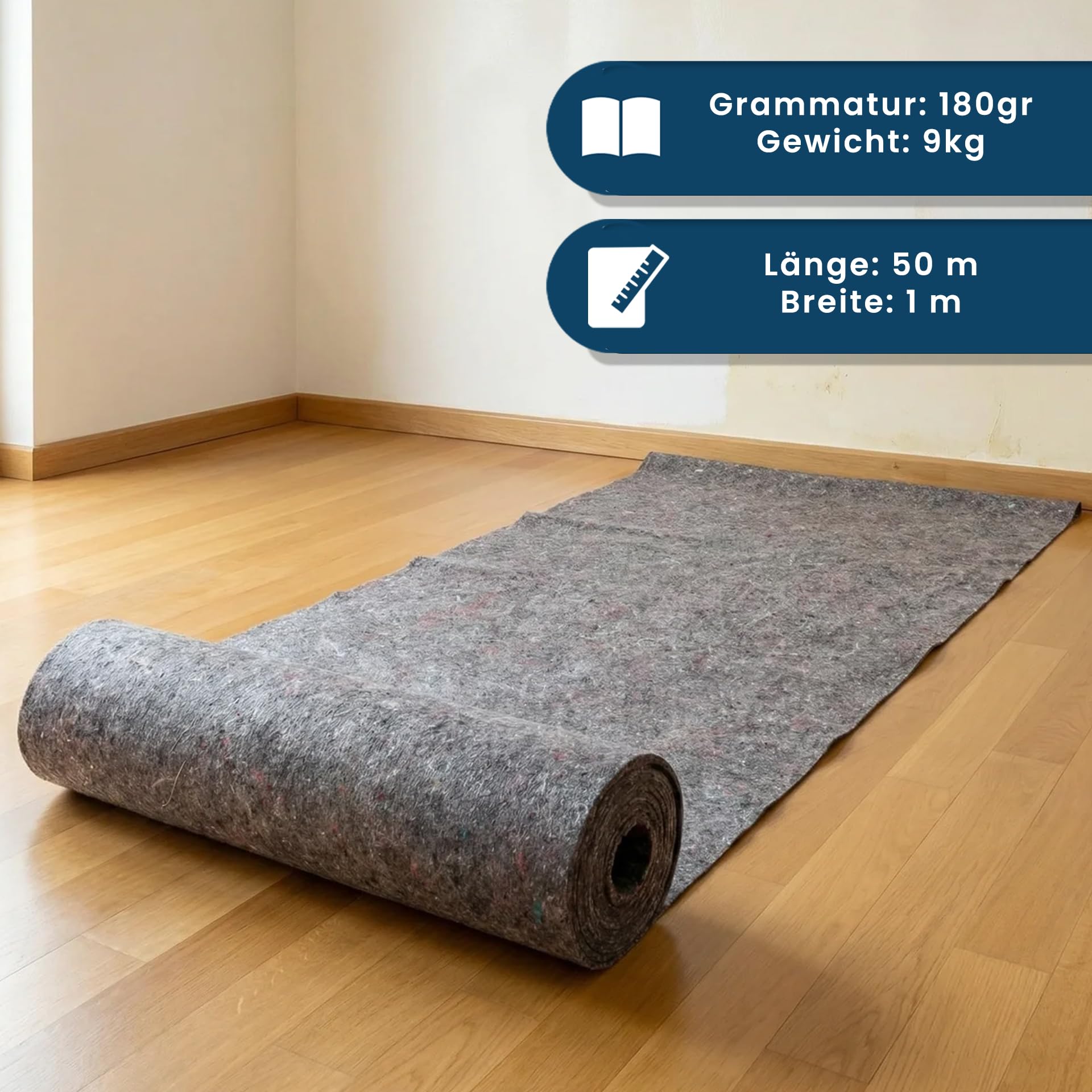 A&G-heute 100m² 180g/qm 2x 50m² Malervlies Abdeckvlies Schutzvlies Profi Qualität Rollen 100cm breit x 50lfm PE-beschichtet Malervliesrolle Abdeckfliesse für Boden Allzweckvlies