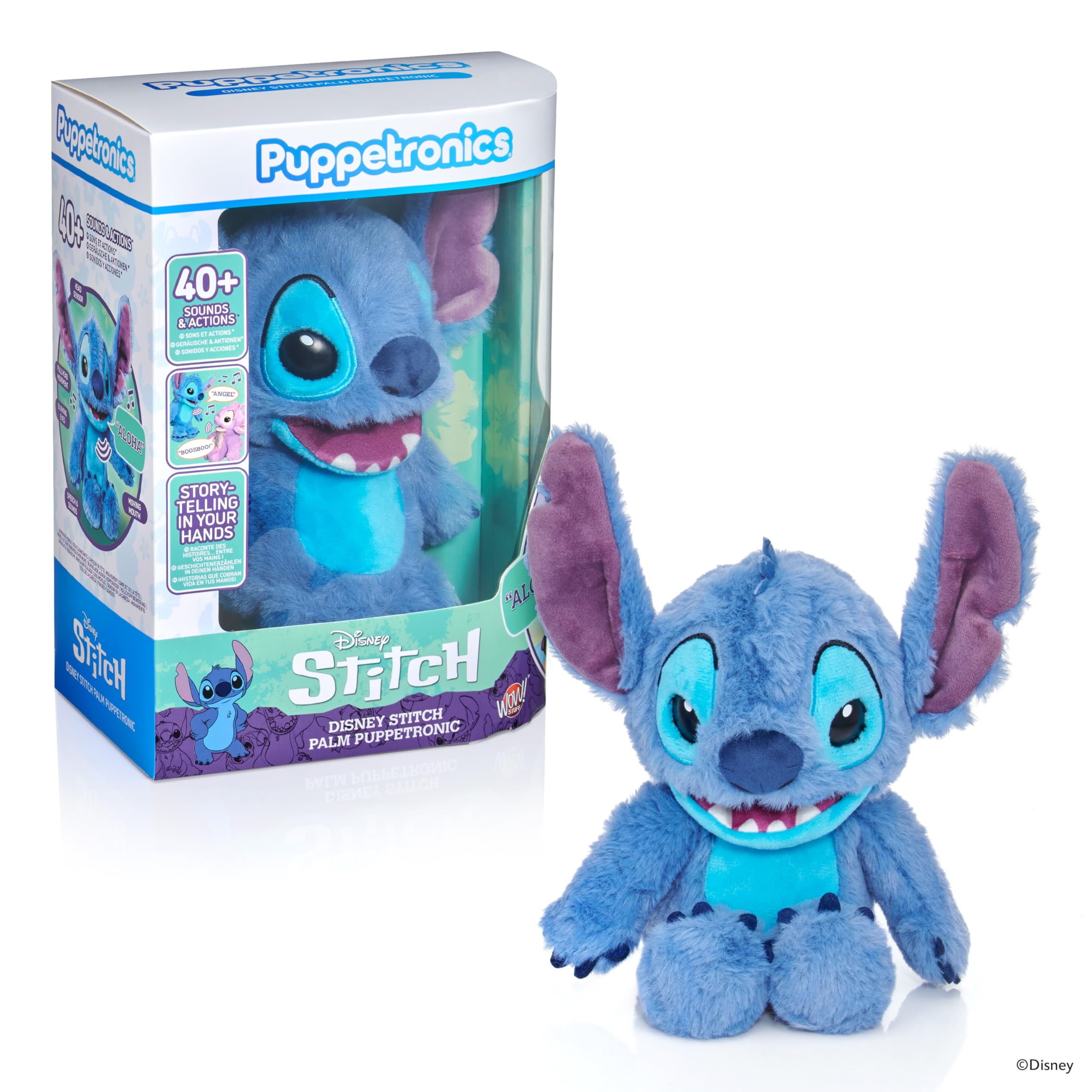 WOW! STUFF Disney Stitch Palm Puppetronic - 30+ Sounds & Actions