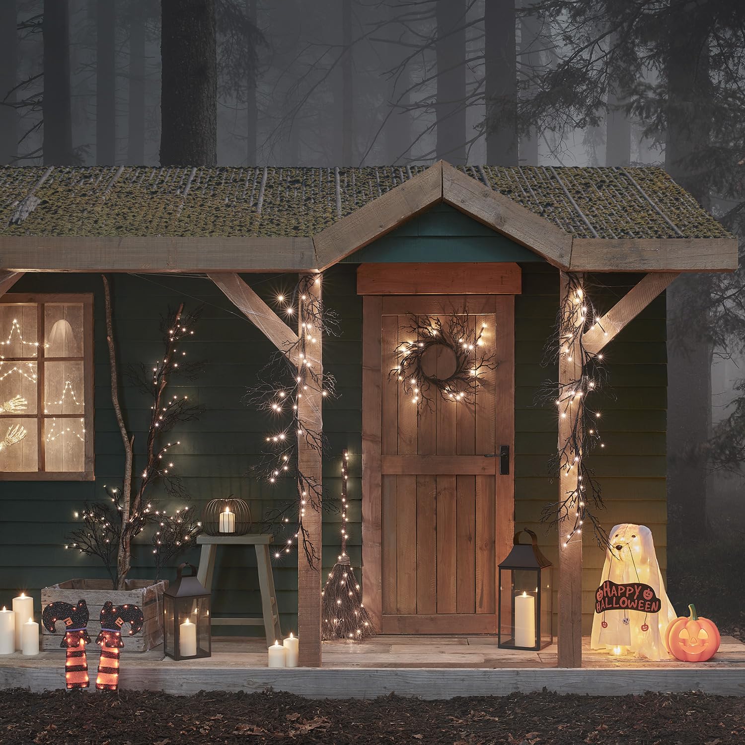 Lights4fun Heksenpoten met grondpennen, Halloween-decoratie, outdoor, werkt op batterijen, tuindecoratie, Halloween, HA23008