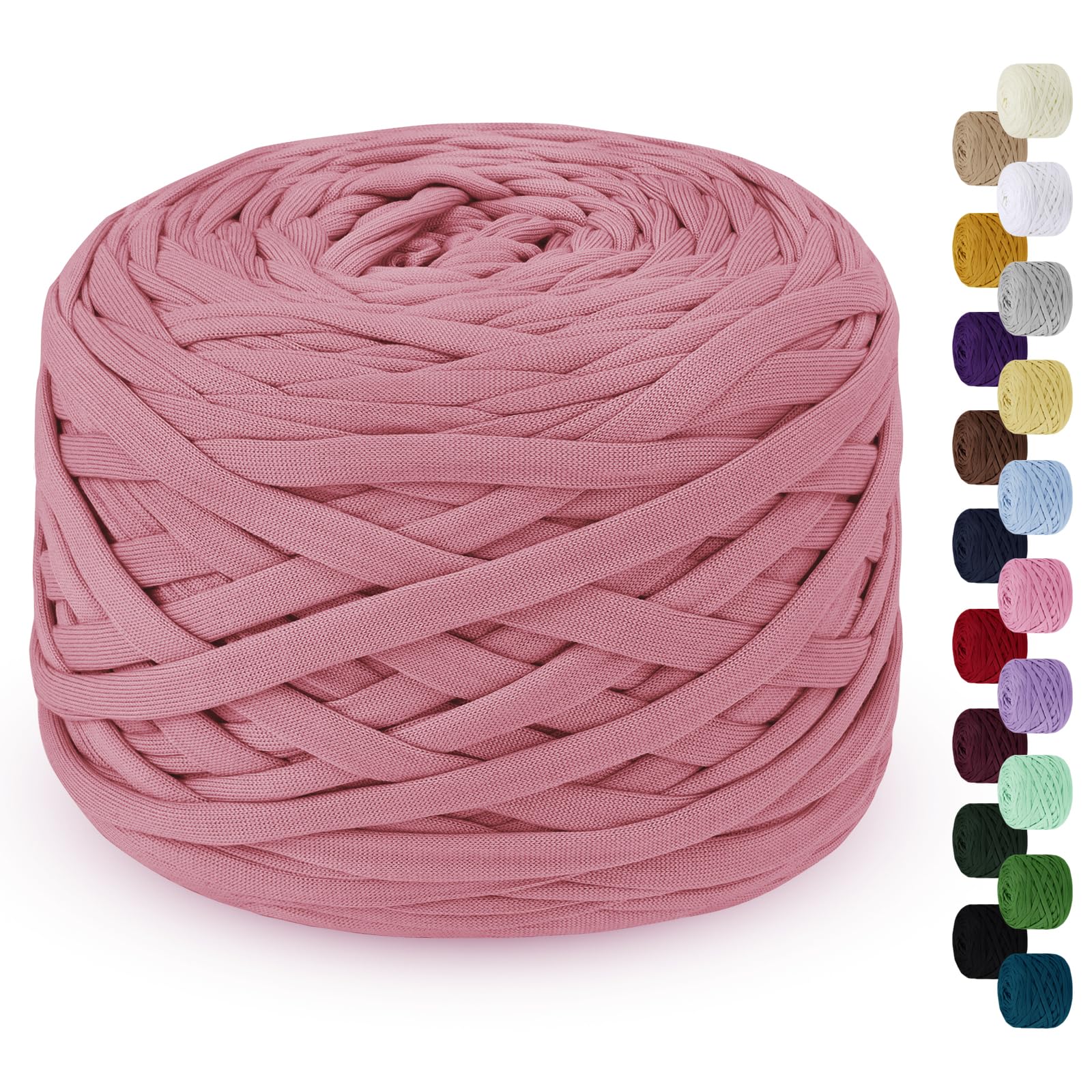 LEREATI 285g T Shirt Yarn for Crocheting 100m Elastic Ribbon Yarn Thick Crochet Fabric Yarn