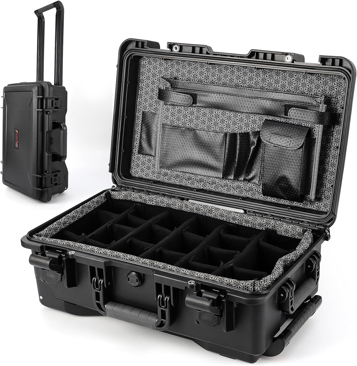 Garvee Protective Case,Heavy Duty Protective Dry Box Case with Padded Dividers and Wheels,Waterproof Travel Camera Case Dustproof and Impact Resistant,22” x 14” x 9”,for Travel, Hunt