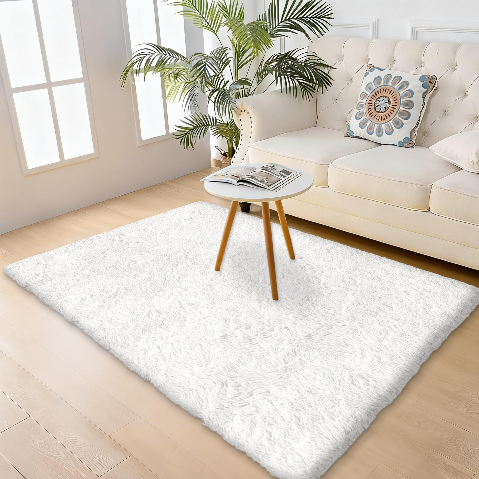 Amazon | ラグ 200 x 250 cm 滑り止め付洗えるラグ抗菌ふわっとした