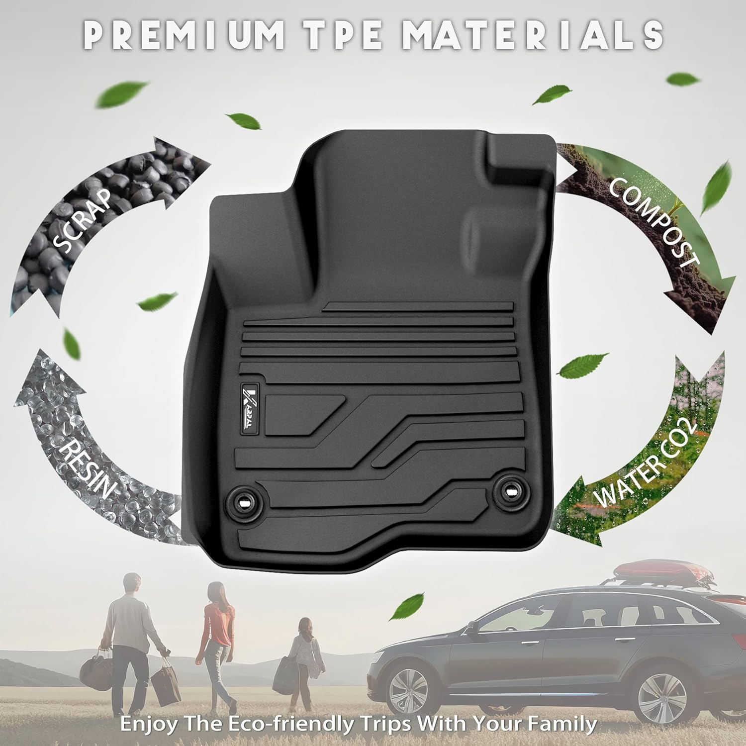 KARPAL Floor Mats for Honda CRV 2023 2024 2025 2026 (Include Hybrid), All Weather Protection TPE Floor Liners Accessories Car Mats, Front & 2nd Row & Trunk Mat (Upper Position) - Image 8