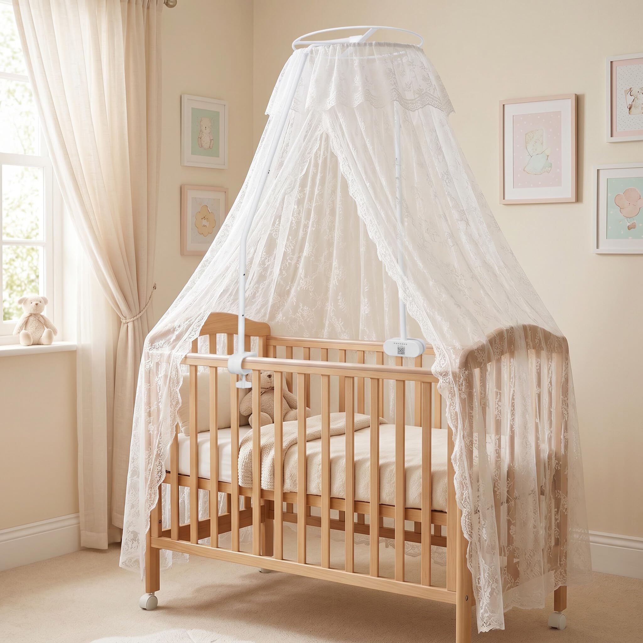 Verstellbarer Netzständerhalter, Kinderbett-Baldachinhalter, Ansteckbarer Kinderbett-Baldachinhalter, Leicht, Einfache Installation, Erfüllt Ihre Bedürfnisse, Netzständer