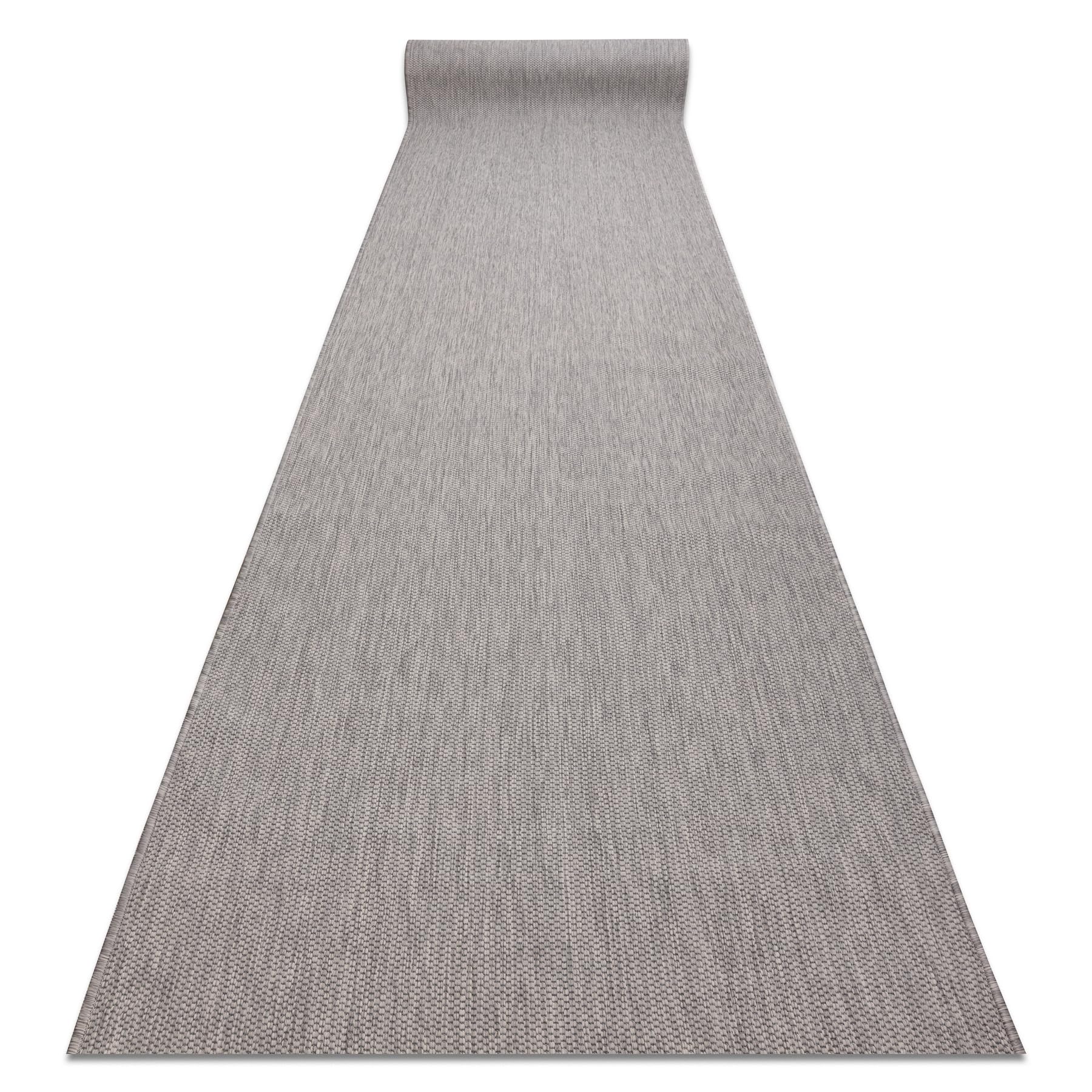 rugsx Teppichläufer SION Sisal Optik, flachgewebter Läufer, strapazierfähig & pflegeleicht, Indoor Outdoor, Küche Flur Balkon Terrasse, grau 80x400 cm