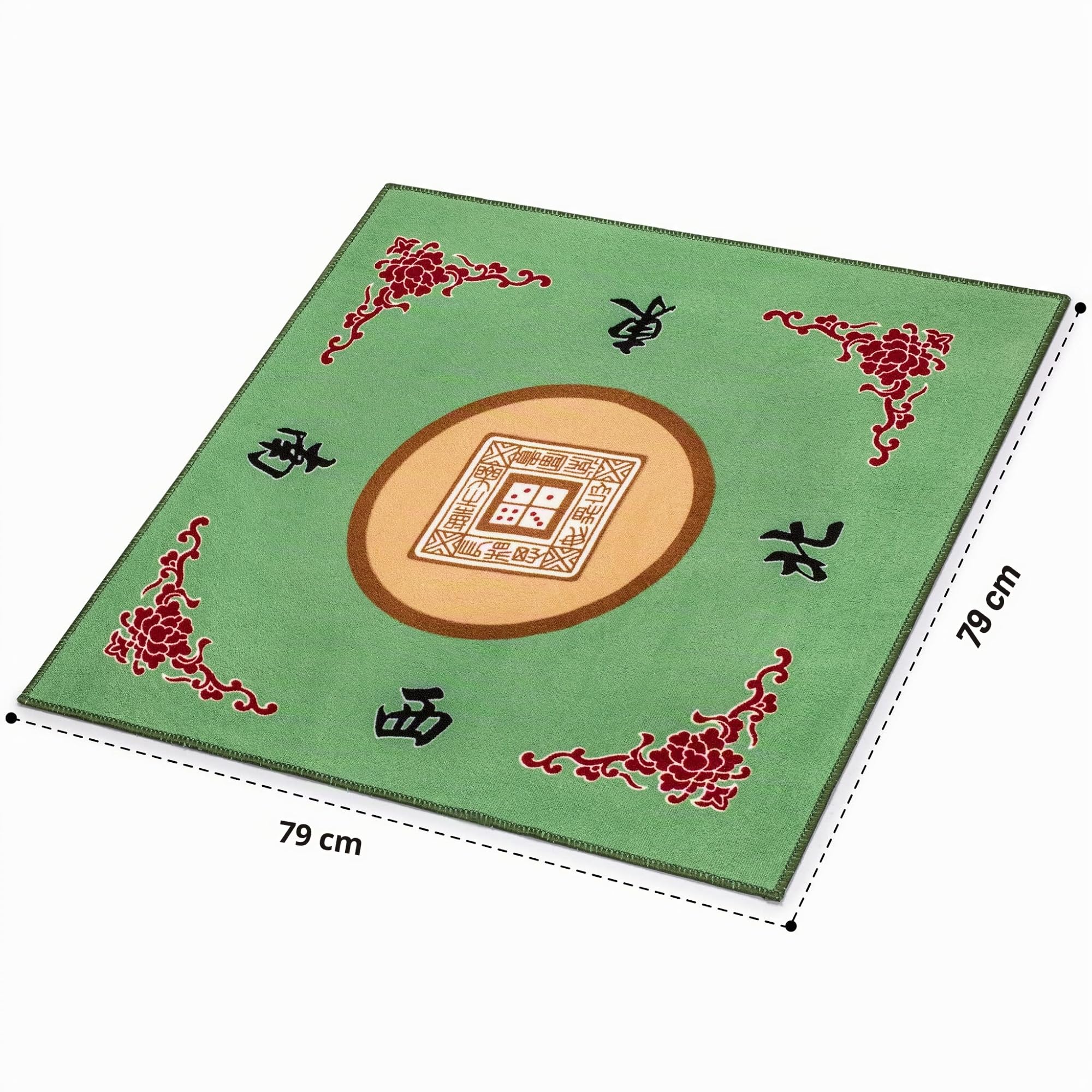 Yellow Mountain Imports Tapis de Table pour Mahjong, Poker, Jeux de Cartes, Jeux de Plateaux, Jeux de Tuiles et Dominos - Vert, 79 Centimètres