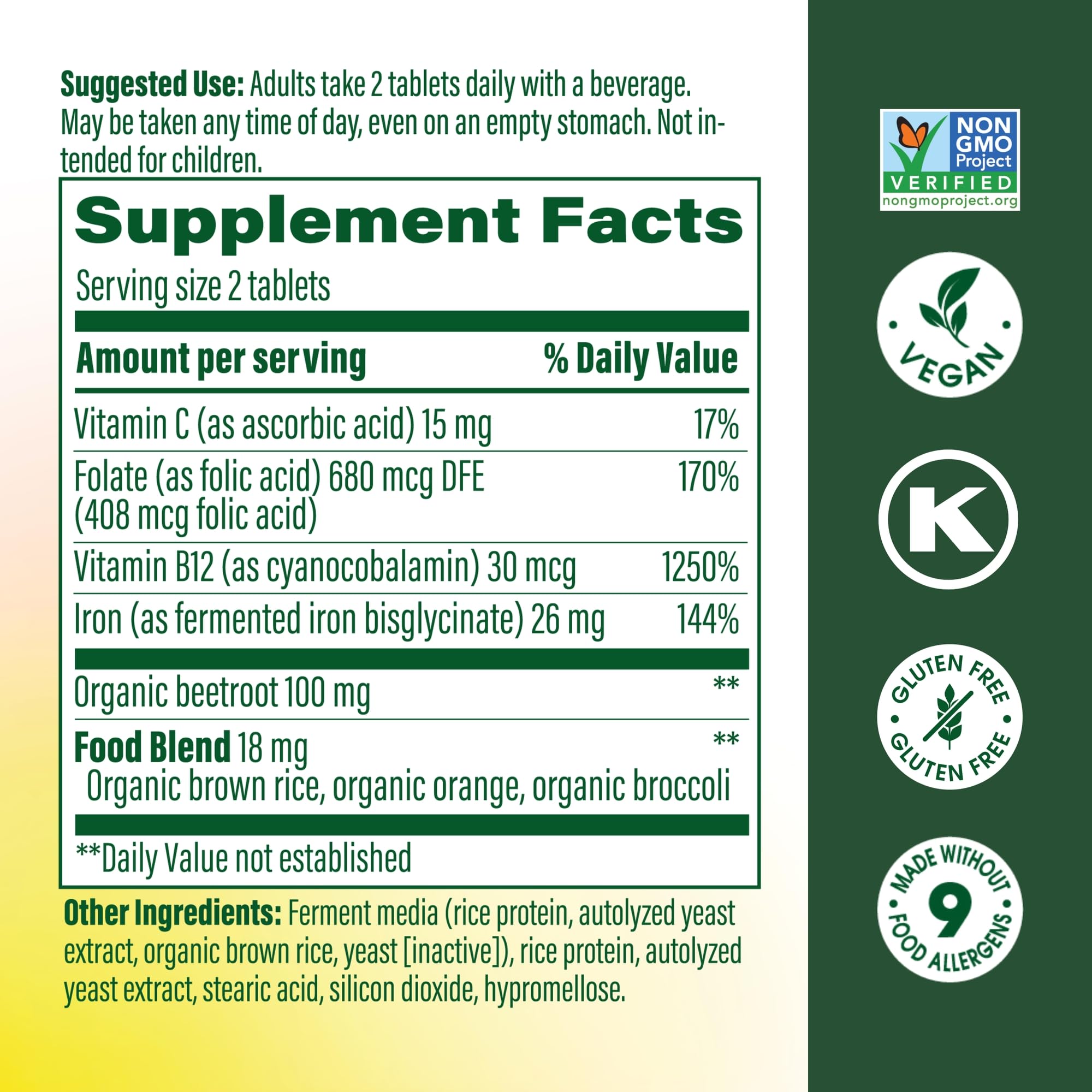 MegaFood Blood Builder Iron Supplement, Energy Support, 72 Mini Tablets — Amazon image 3