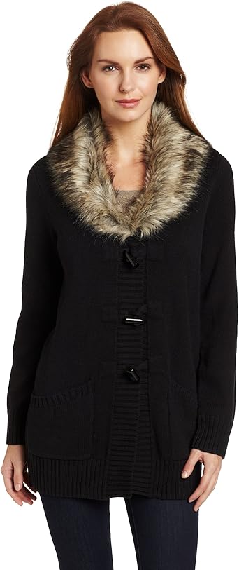 fur collar cardigan