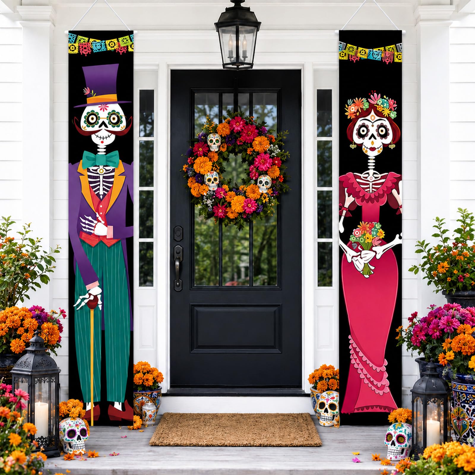 Day Of The Dead Decorations Door Couplet Outdoor Halloween Wall Decor