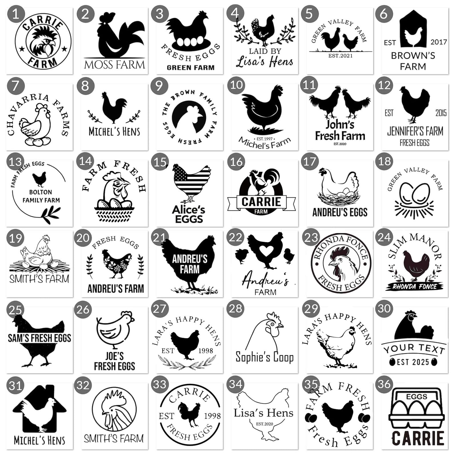 Tampon Auto-encreur Personnalisé Pour Oeuf, Oeuf Personnalisé Oeuf Frais De La Ferme, Oeuf De Poule Personnalisé Avec Poignée - Canada