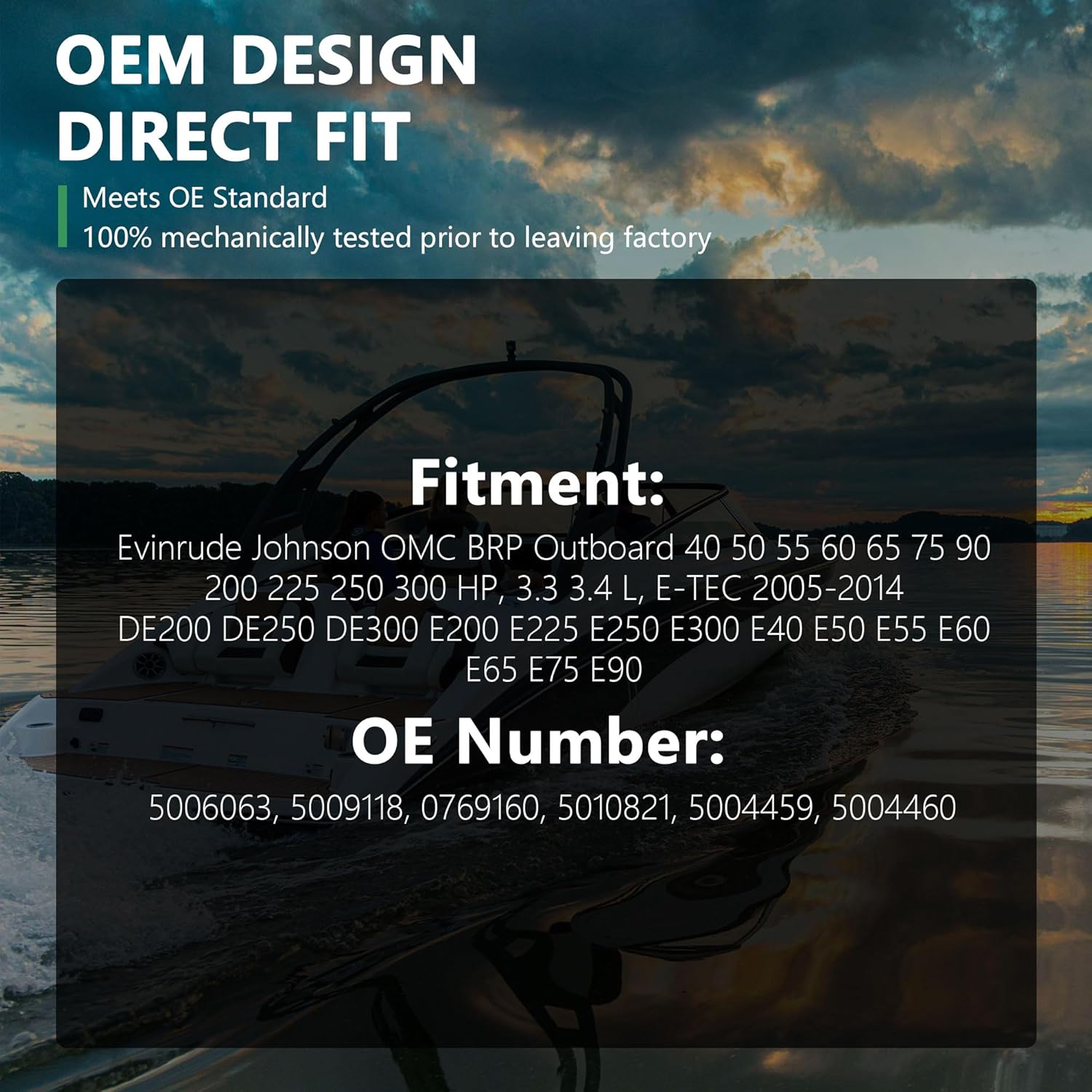 Fuel Pump with pressure valve for Johnson Evinrude 200HP 225HP 250HP 300HP E-TEC 90 DEG 3.3L 3.4L 2005-2014 Replaces 5006063 5010821(pattern with schrader valve)
