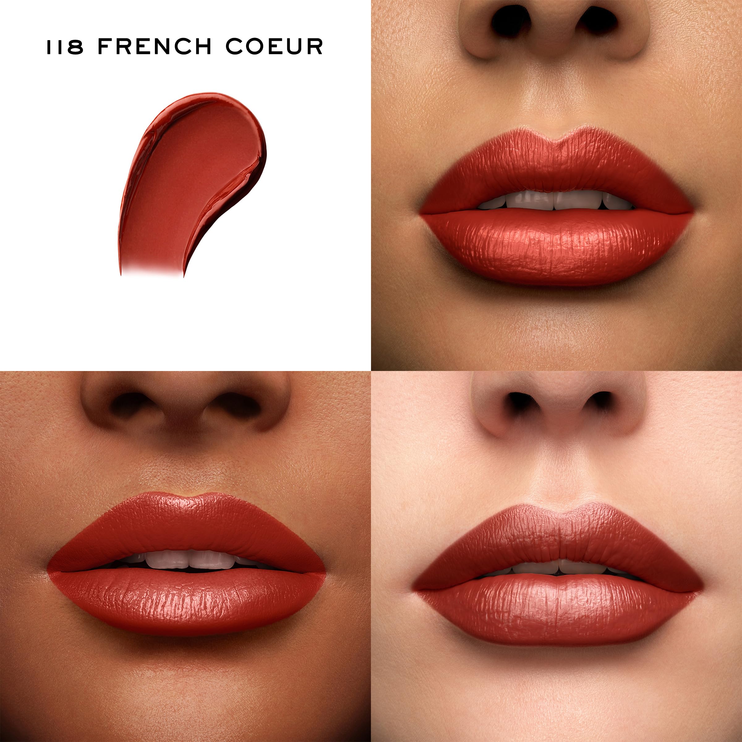 Lancôme L'Absolu Rouge Cream Lippenstift, 118 French-Cœur, feuchtigkeitsspendende Formel, für geschmeidige Lippen, kombinierbar mit Lip Liner und Lipgloss, 4,5g